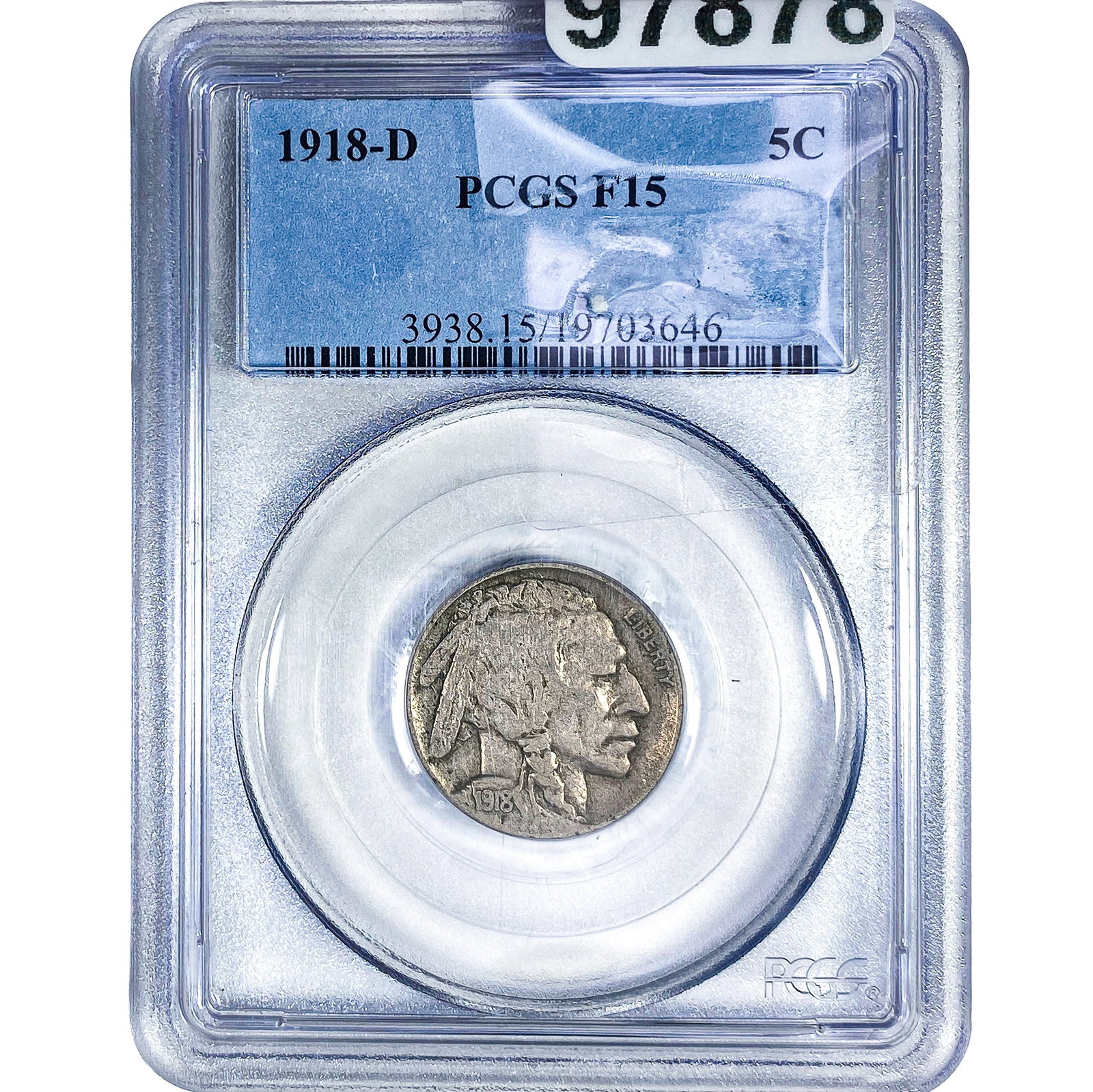 1918-D Buffalo Nickel PCGS F15: 1918-D Buffalo Nickel PCGS F15