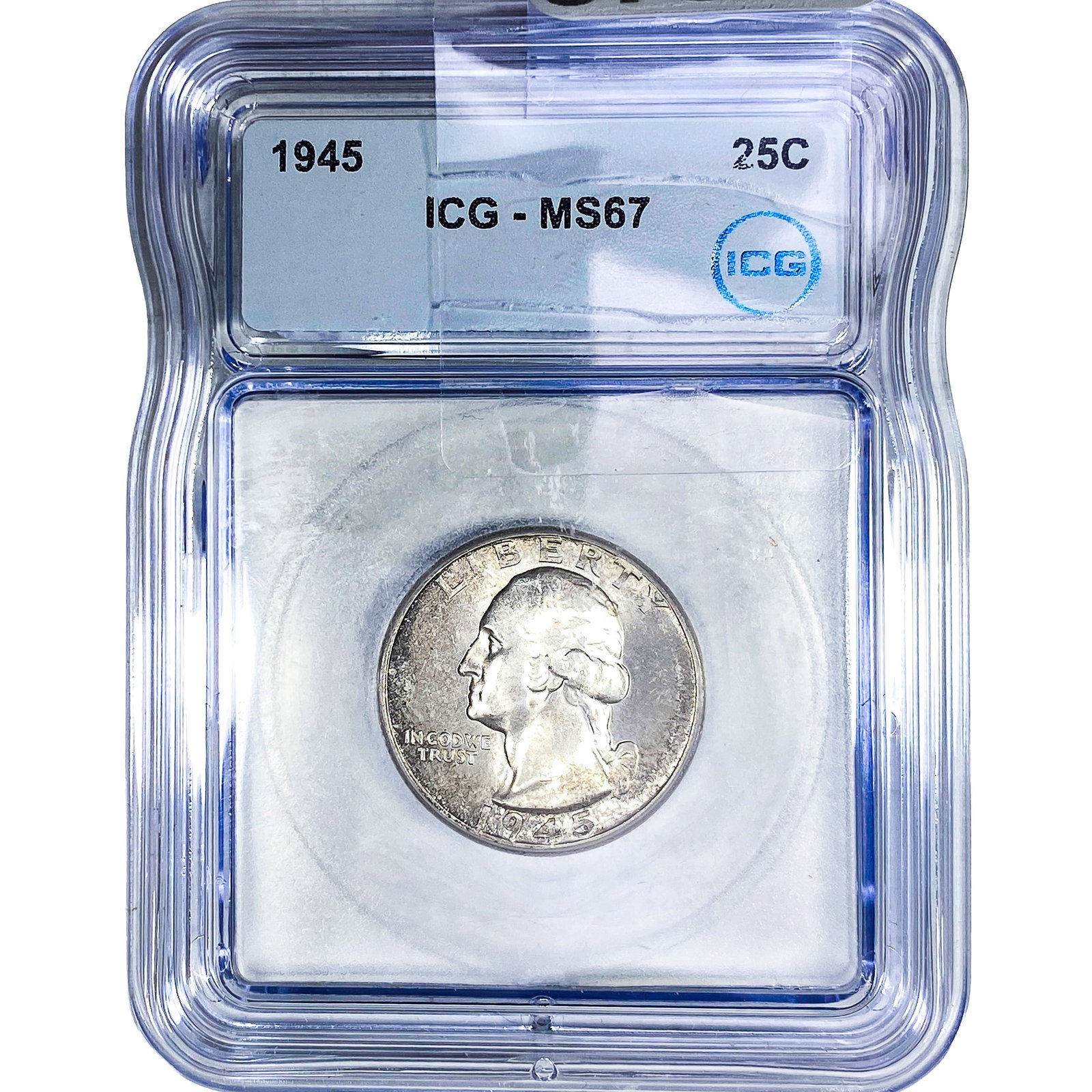 1945 Washington Silver Quarter ICG MS67: 1945 Washington Silver Quarter ICG MS67