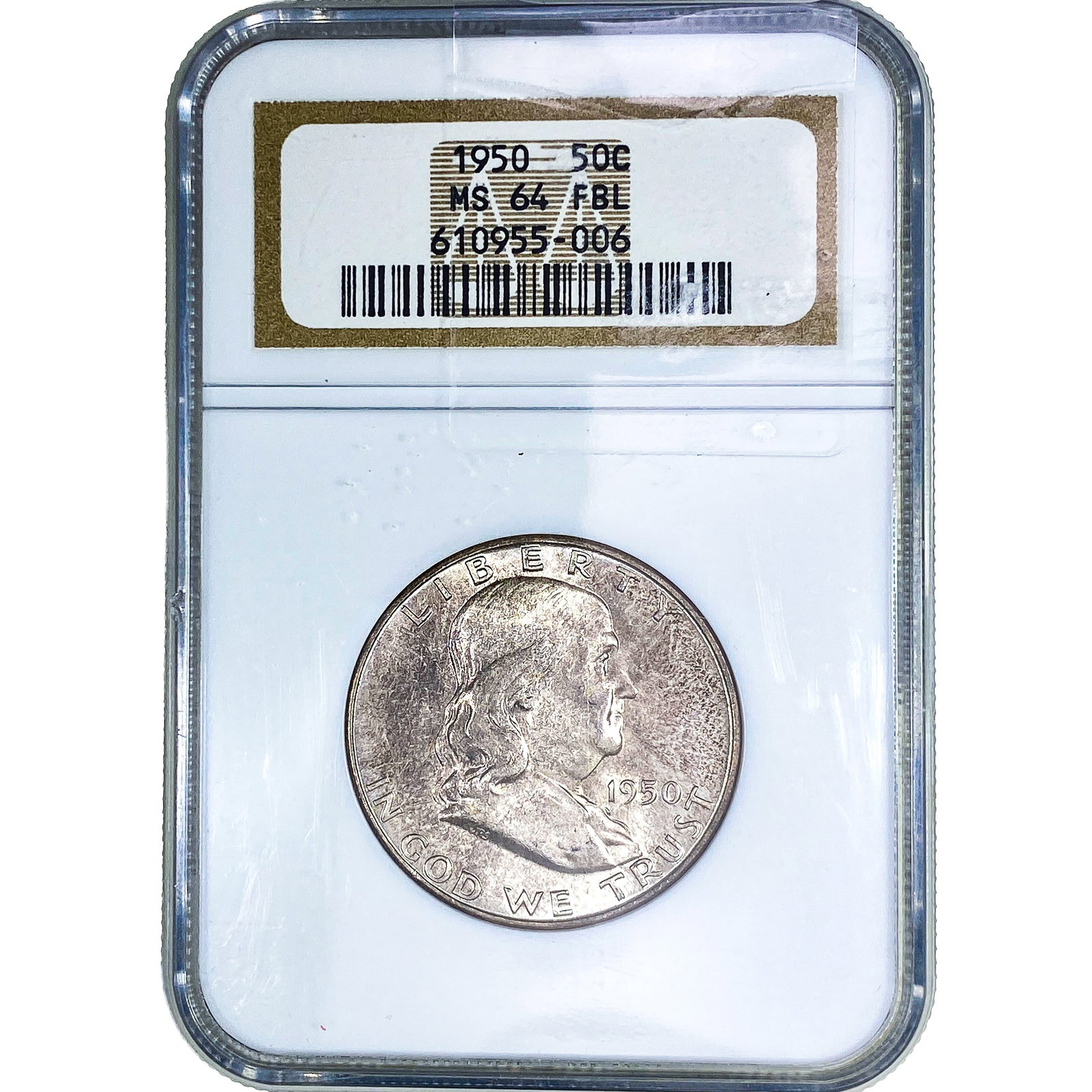 1950 Franklin Half Dollar NGC MS64 FBL (1 of 2)