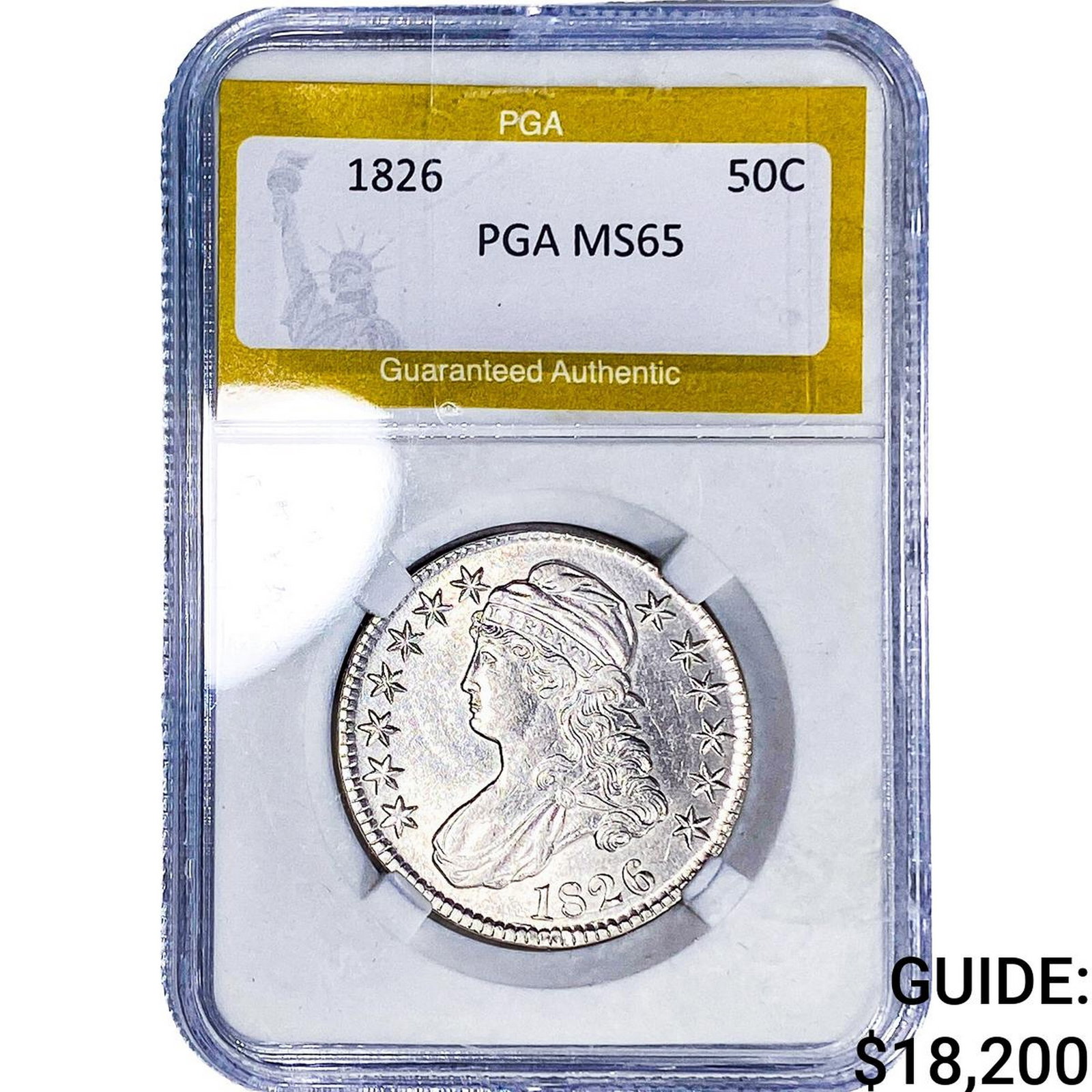 1826 Capped Bust Half Dollar PGA MS65 (1 of 2)
