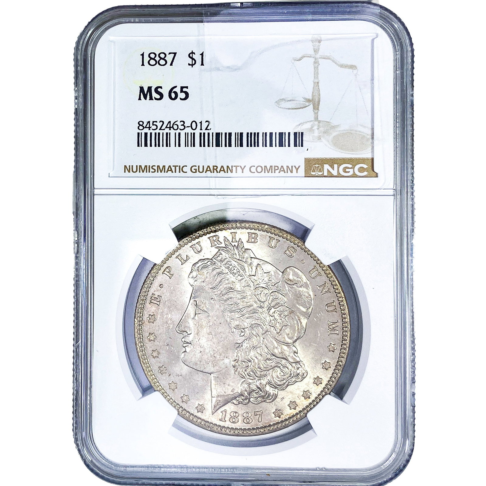 1887 Morgan Silver Dollar NGC MS65: 1887 Morgan Silver Dollar NGC MS65