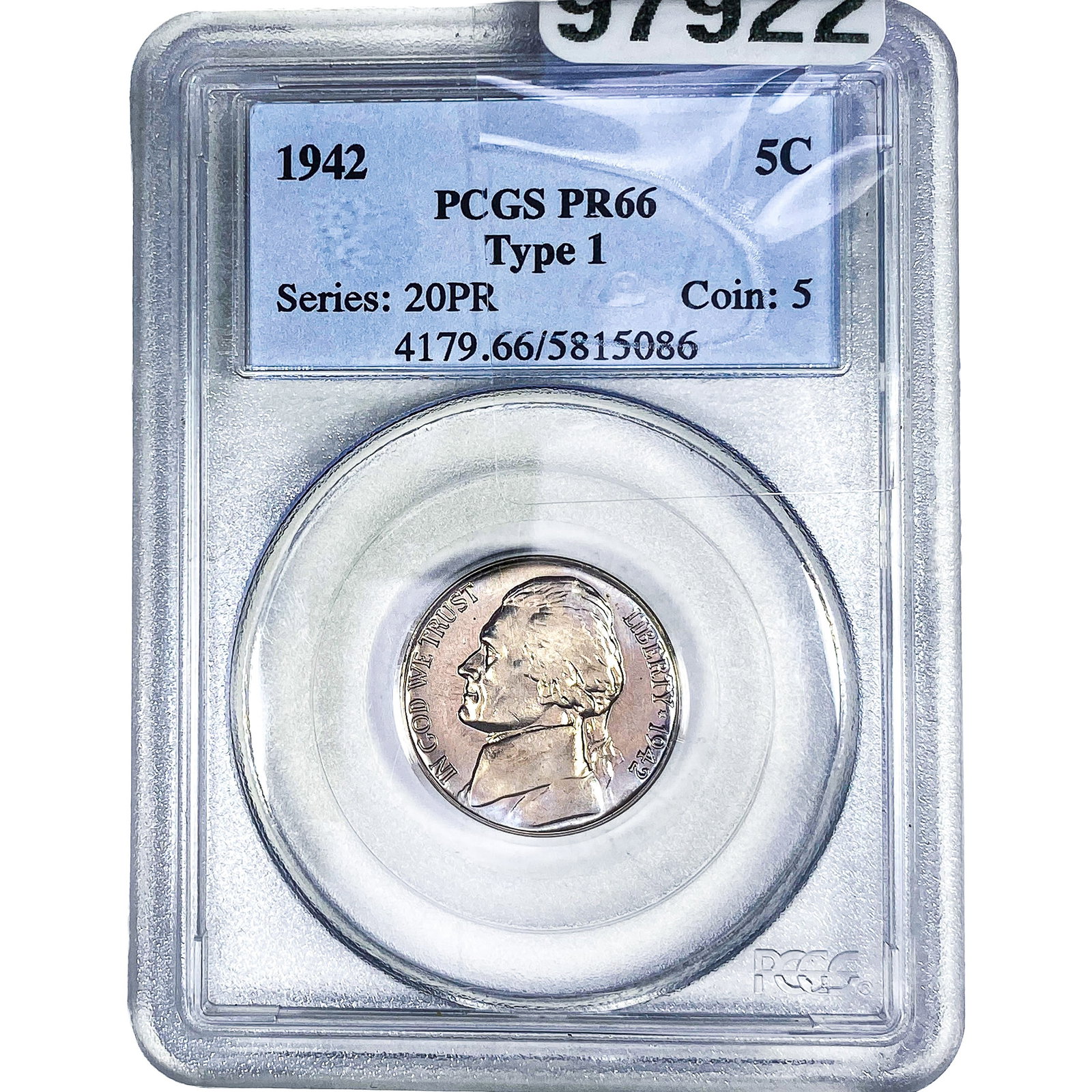 1942 Jefferson Nickel PCGS PR66: 1942 Jefferson Nickel PCGS PR66