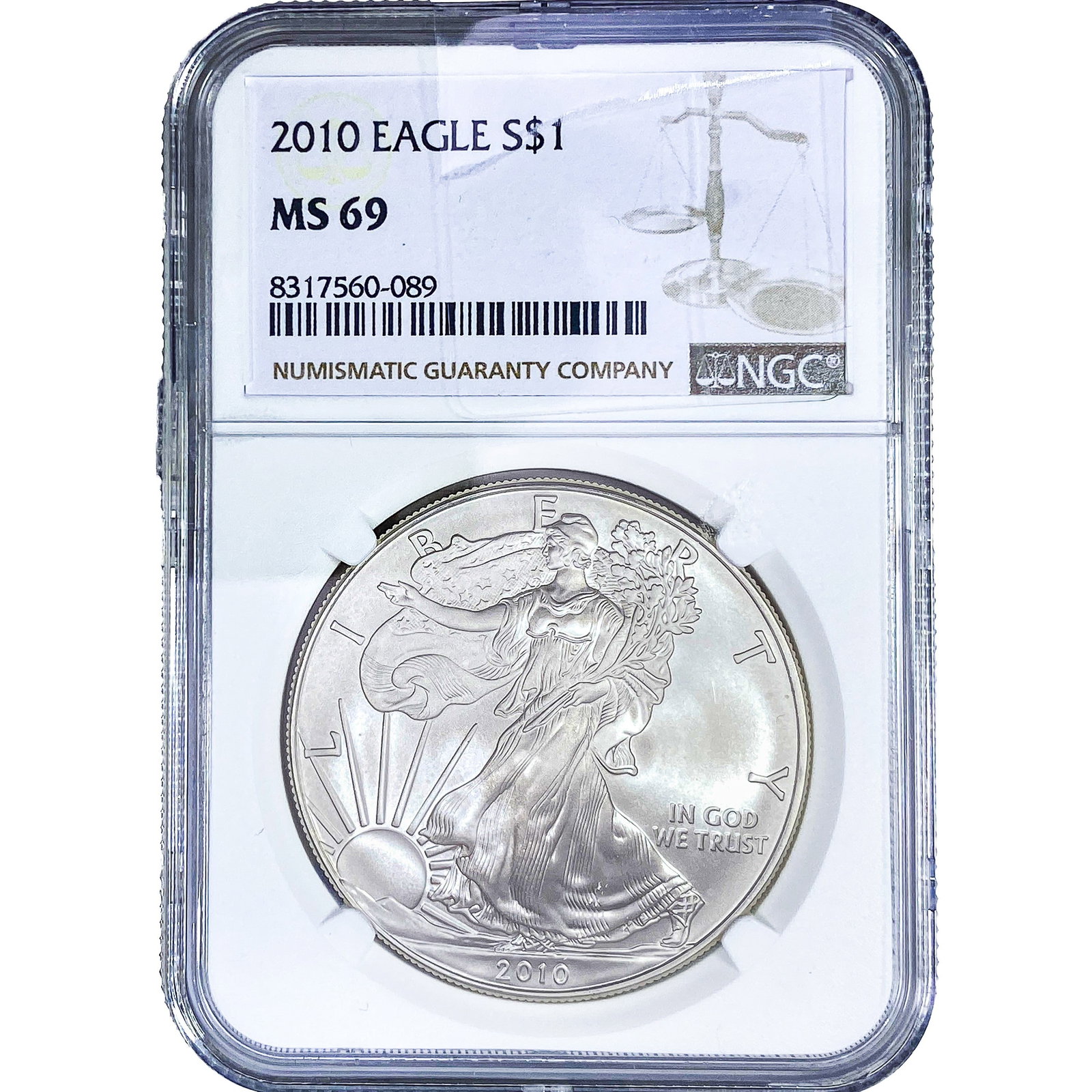 2010 Silver Eagle NGC MS69 (1 of 2)