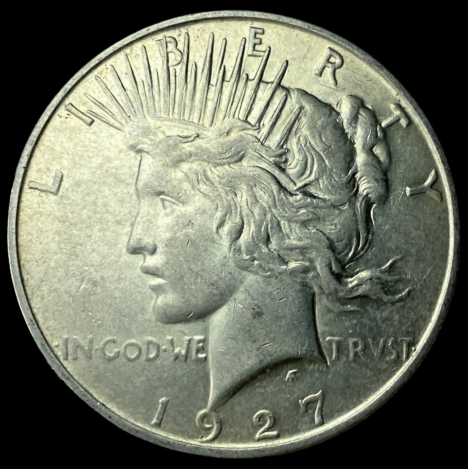 1927-D Peace Silver Dollar CLOSELY UNCIRCULATED: 1927-D Peace Silver Dollar CLOSELY UNCIRCULATED