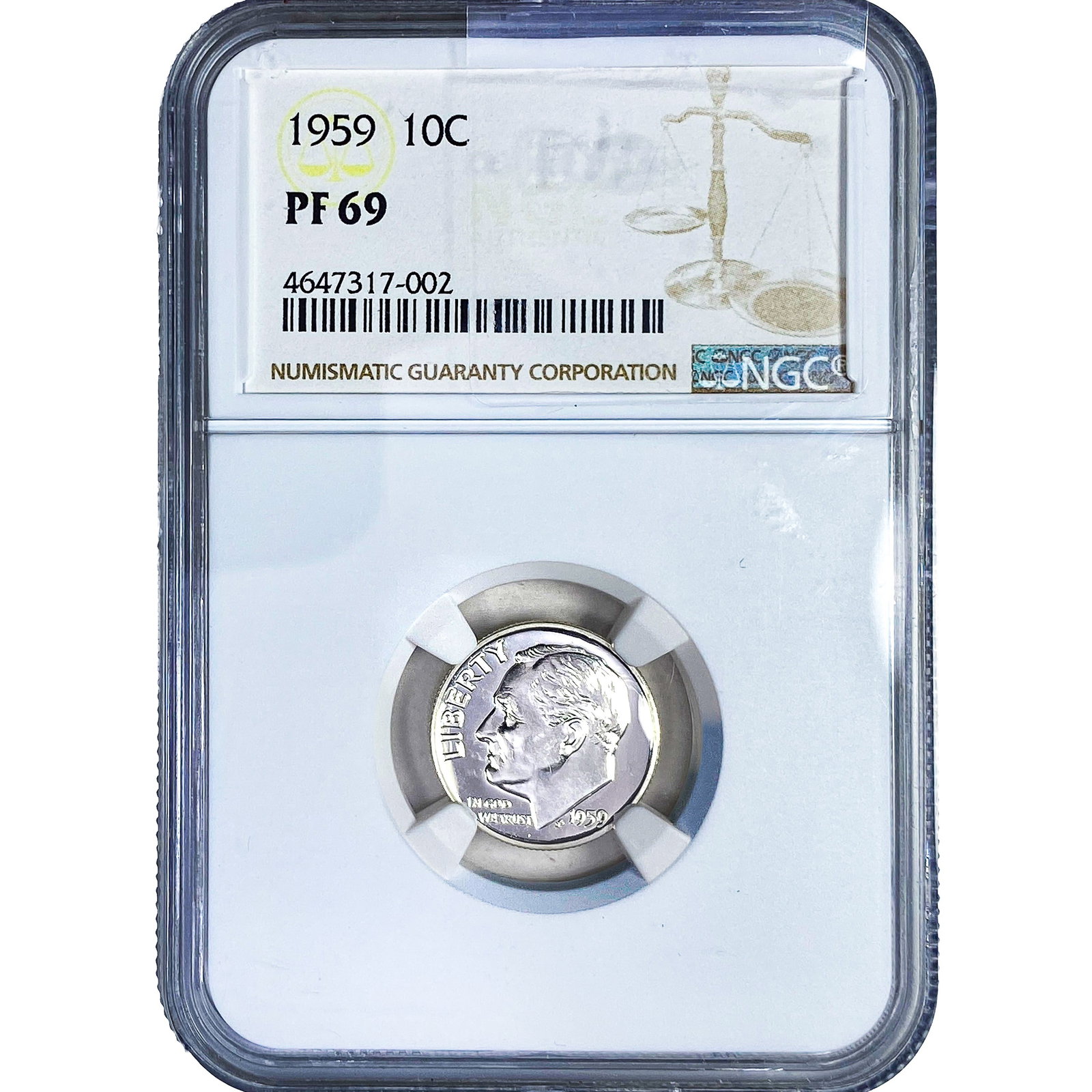 1959 Roosevelt Dime NGC PF69: 1959 Roosevelt Dime NGC PF69