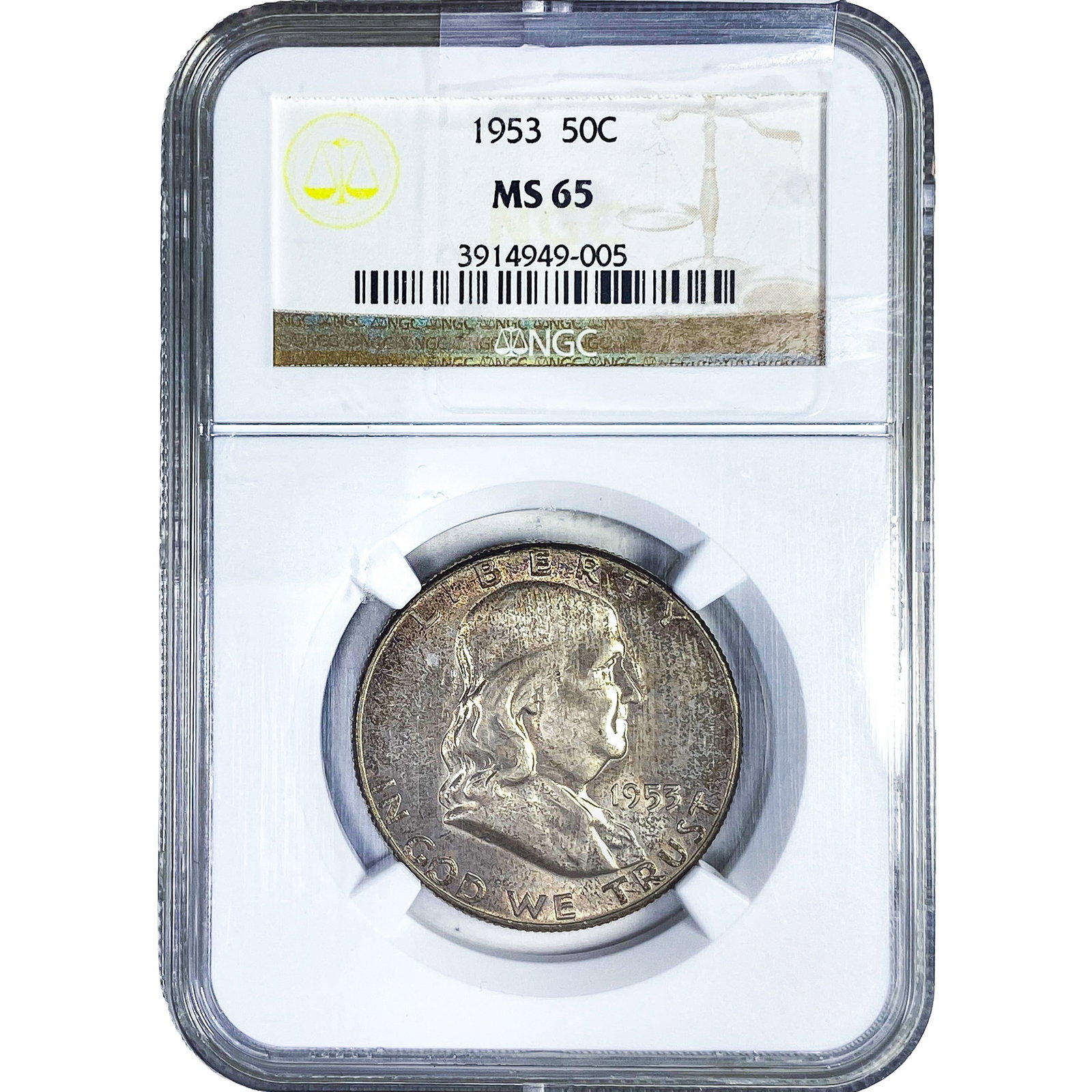 1953 Franklin Half Dollar NGC MS65: 1953 Franklin Half Dollar NGC MS65