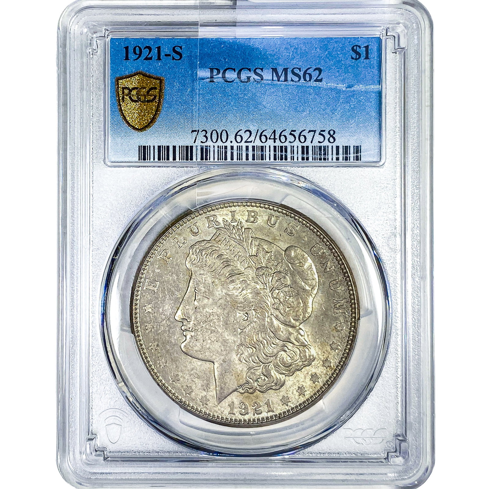 1921-S Morgan Silver Dollar PCGS MS62: 1921-S Morgan Silver Dollar PCGS MS62