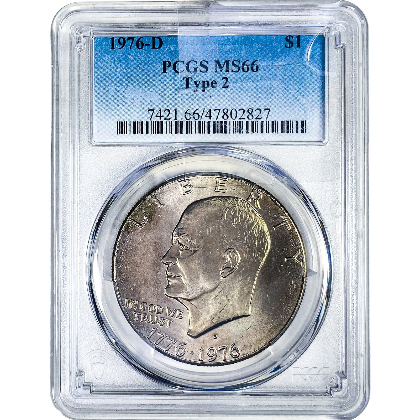 1976-D Eisenhower Dollar PCGS MS66 Type 2 (1 of 2)