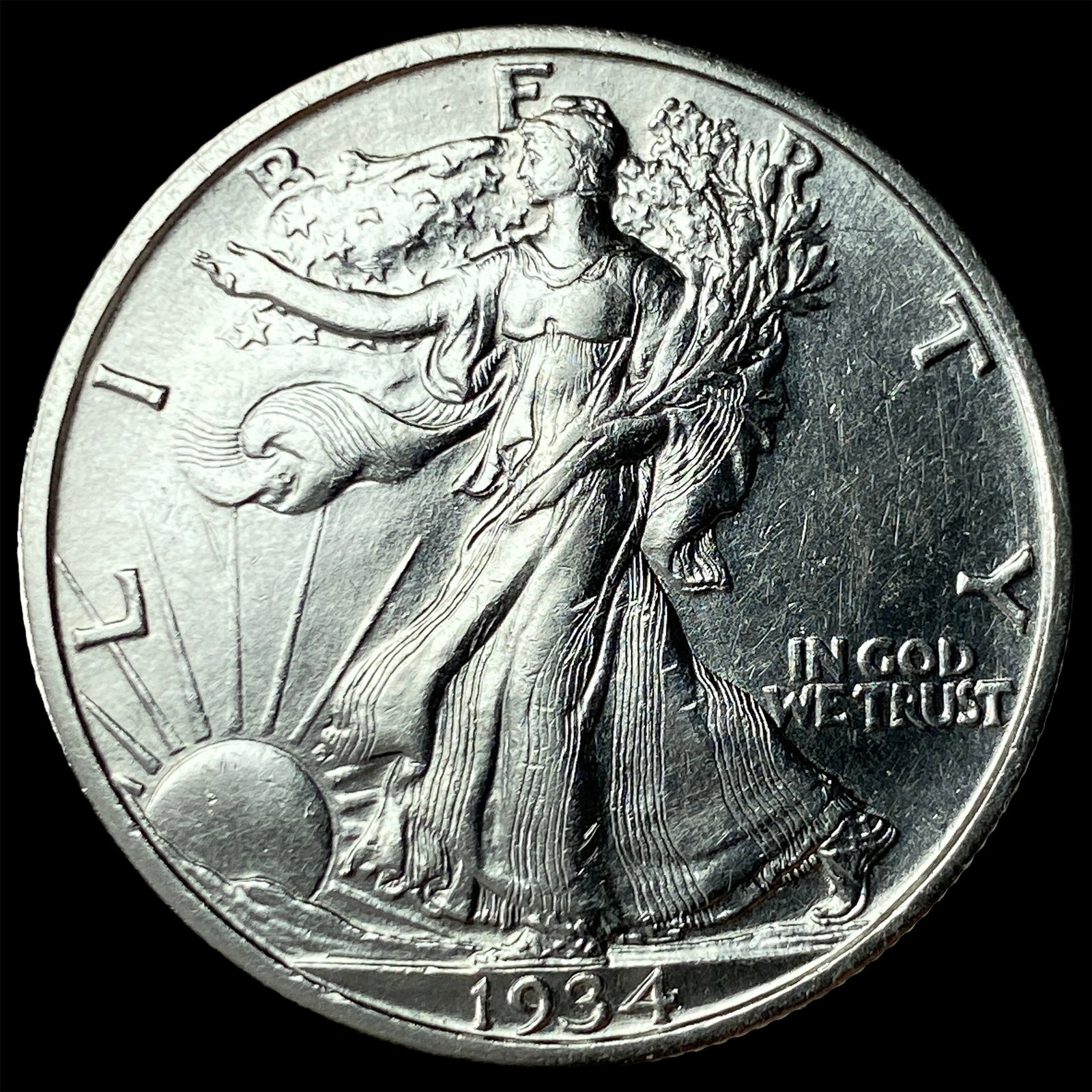 1934-S Silver Walking Liberty Half Dollar UNCIRCULATED: 1934-S Silver Walking Liberty Half Dollar UNCIRCULATED