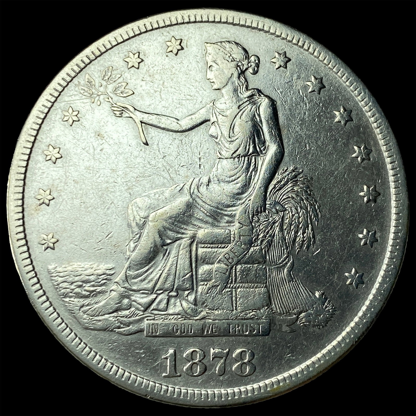 1878-S Silver Trade Dollar NEARLY UNCIRCULATED: 1878-S Silver Trade Dollar NEARLY UNCIRCULATED