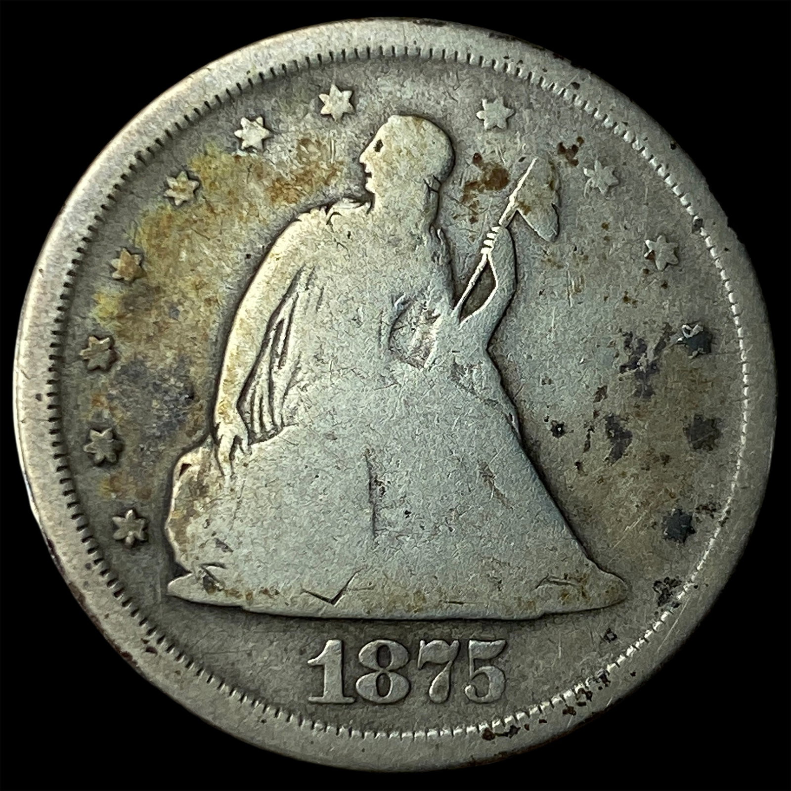 1875-S Silver Twenty Cents NEARLY UNCIRCULATED (1 of 2)