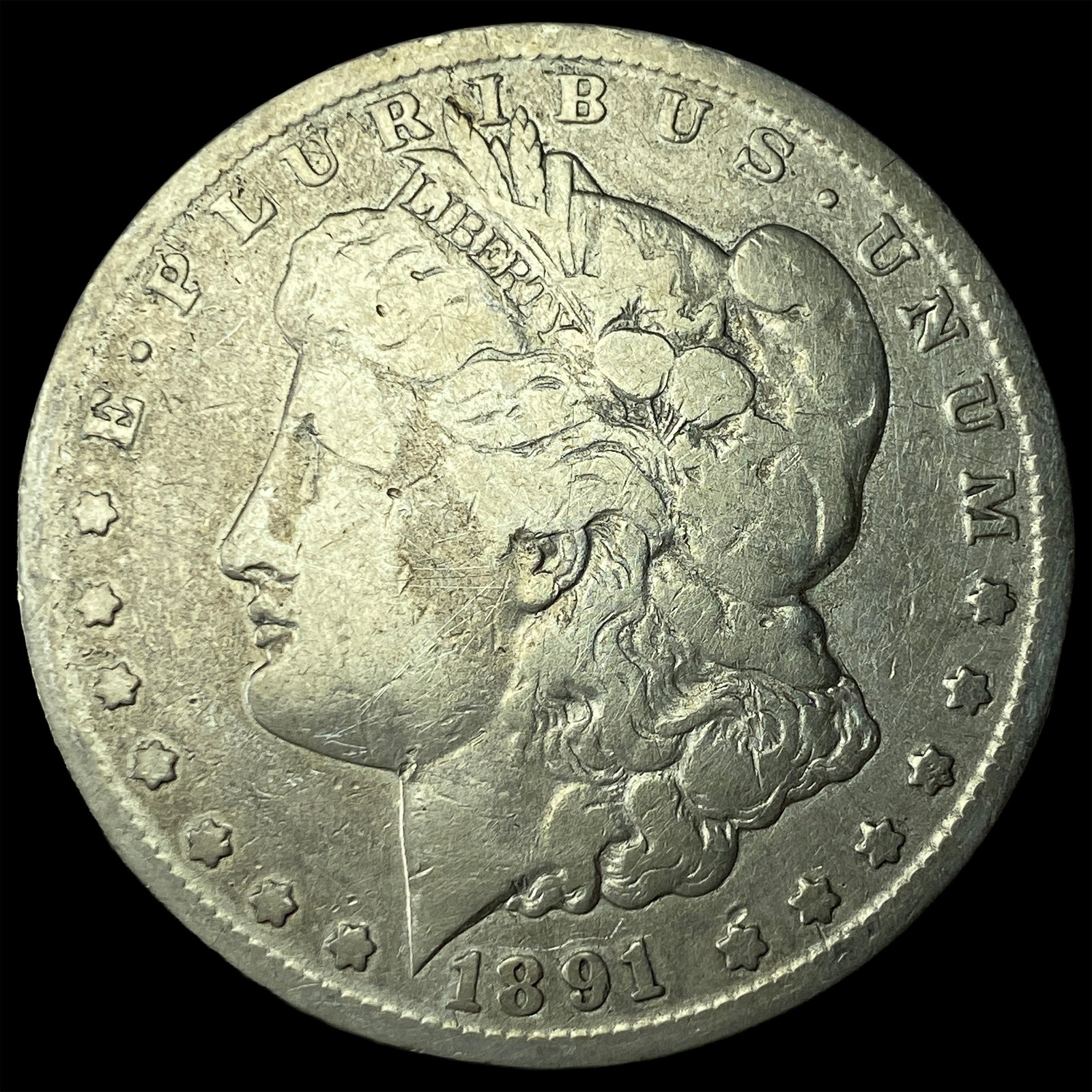 1891-CC Silver Morgan Dollar LIGHTLY CIRCULATED (1 of 2)
