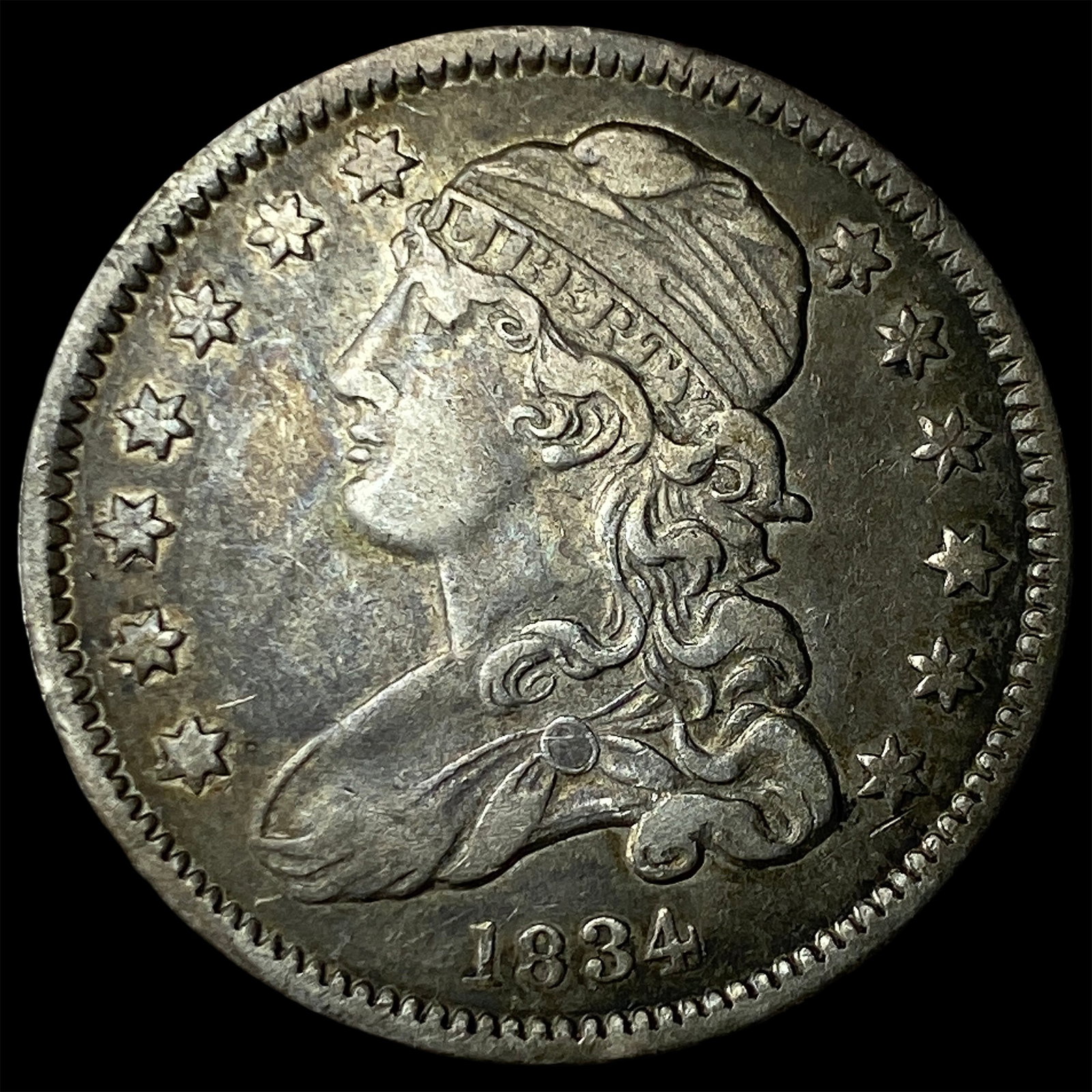 1834 Silver Capped Bust Quarter NEARLY UNCIRCULATED: 1834 Silver Capped Bust Quarter NEARLY UNCIRCULATED