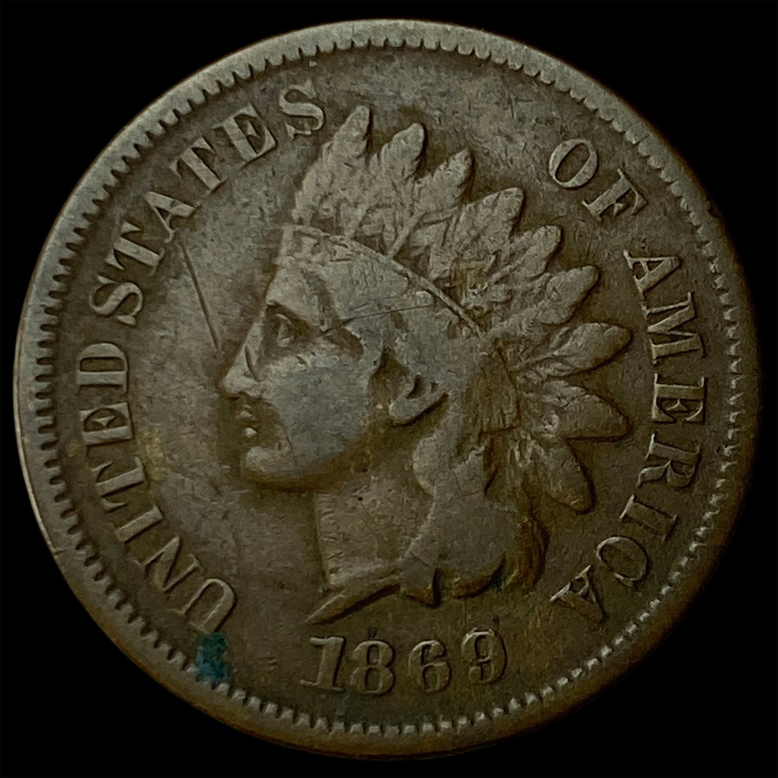 1869 Indian Head Cent ABOUT UNCIRCULATED (1 of 2)