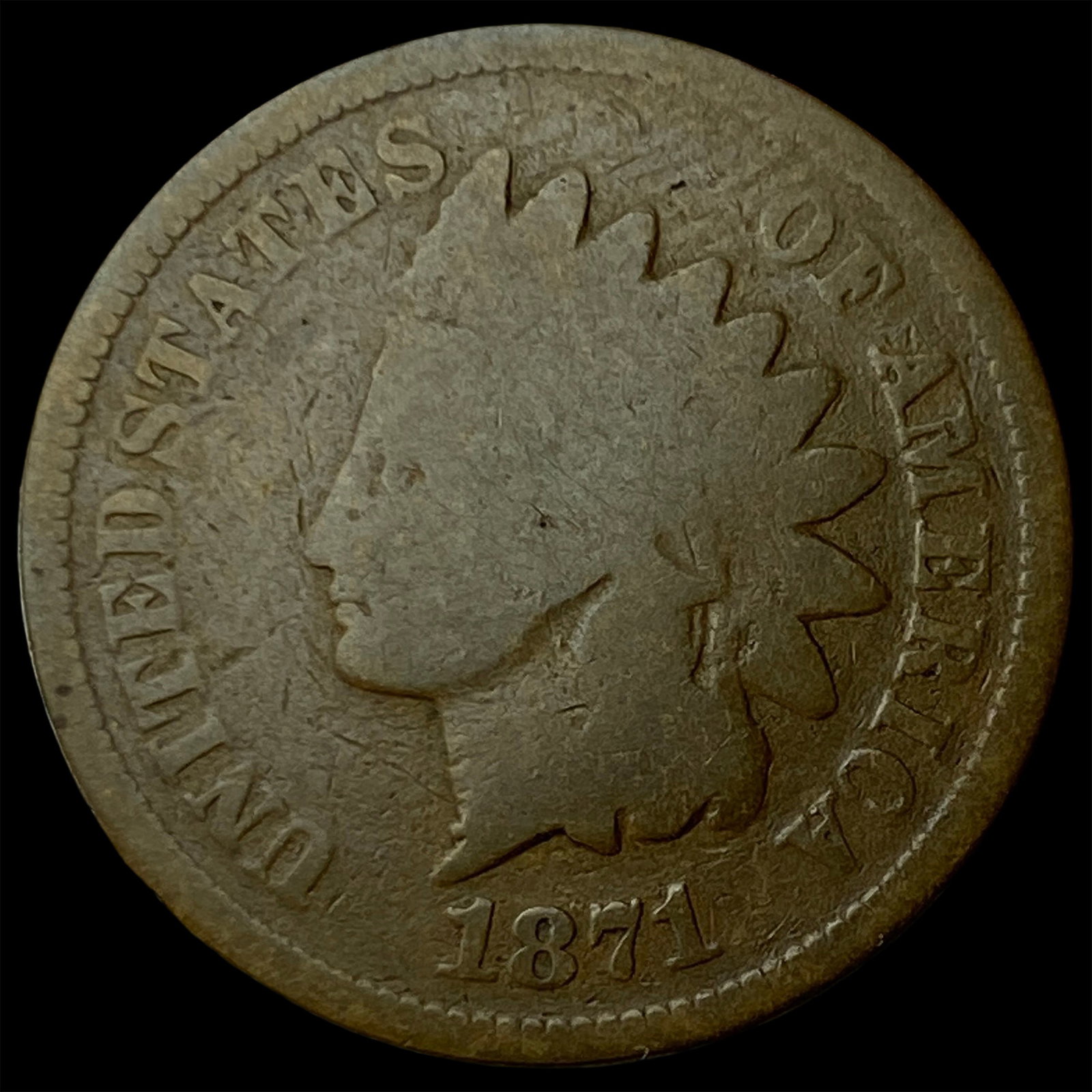 1871 Indian Head Cent NICELY CIRCULATED (1 of 2)