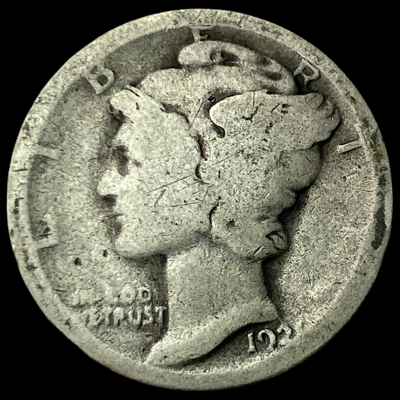 1921 Silver Mercury Dime NICELY CIRCULATED (1 of 2)