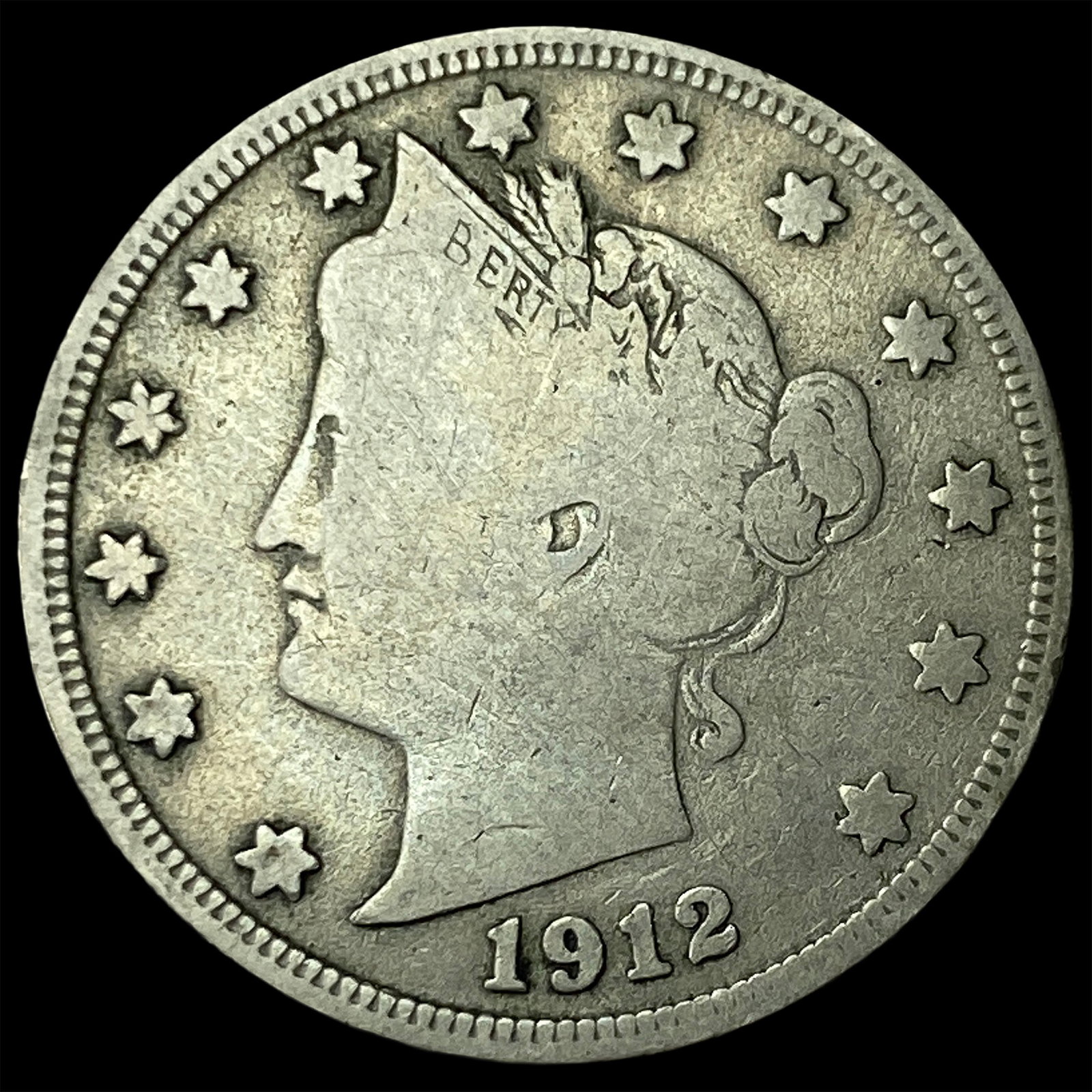 1912-S Liberty Head Nickel NICELY CIRCULATED: 1912-S Liberty Head Nickel NICELY CIRCULATED