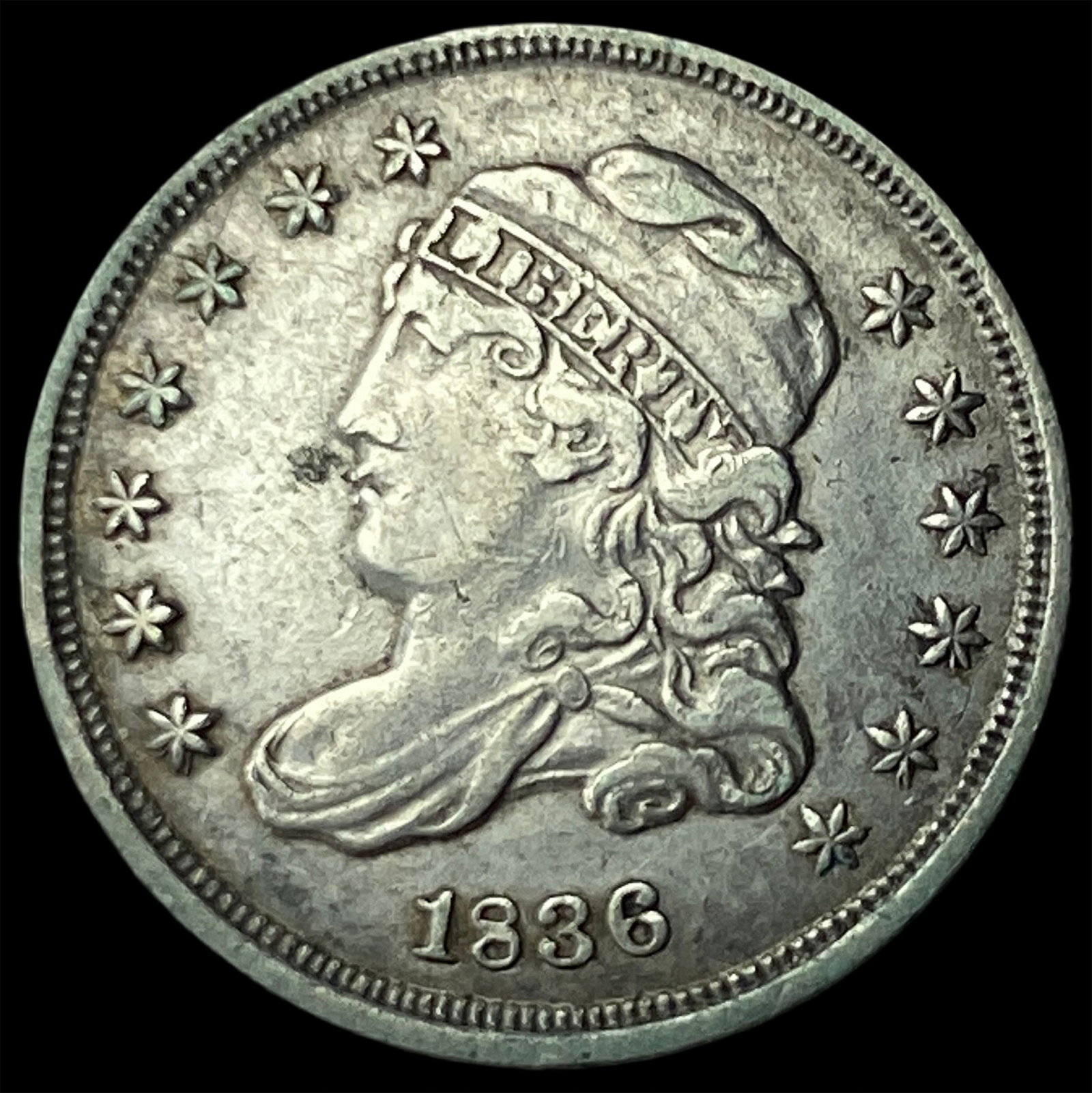 1836 Silver Capped Bust Half Dime NEARLY UNCIRCULATED (1 of 2)