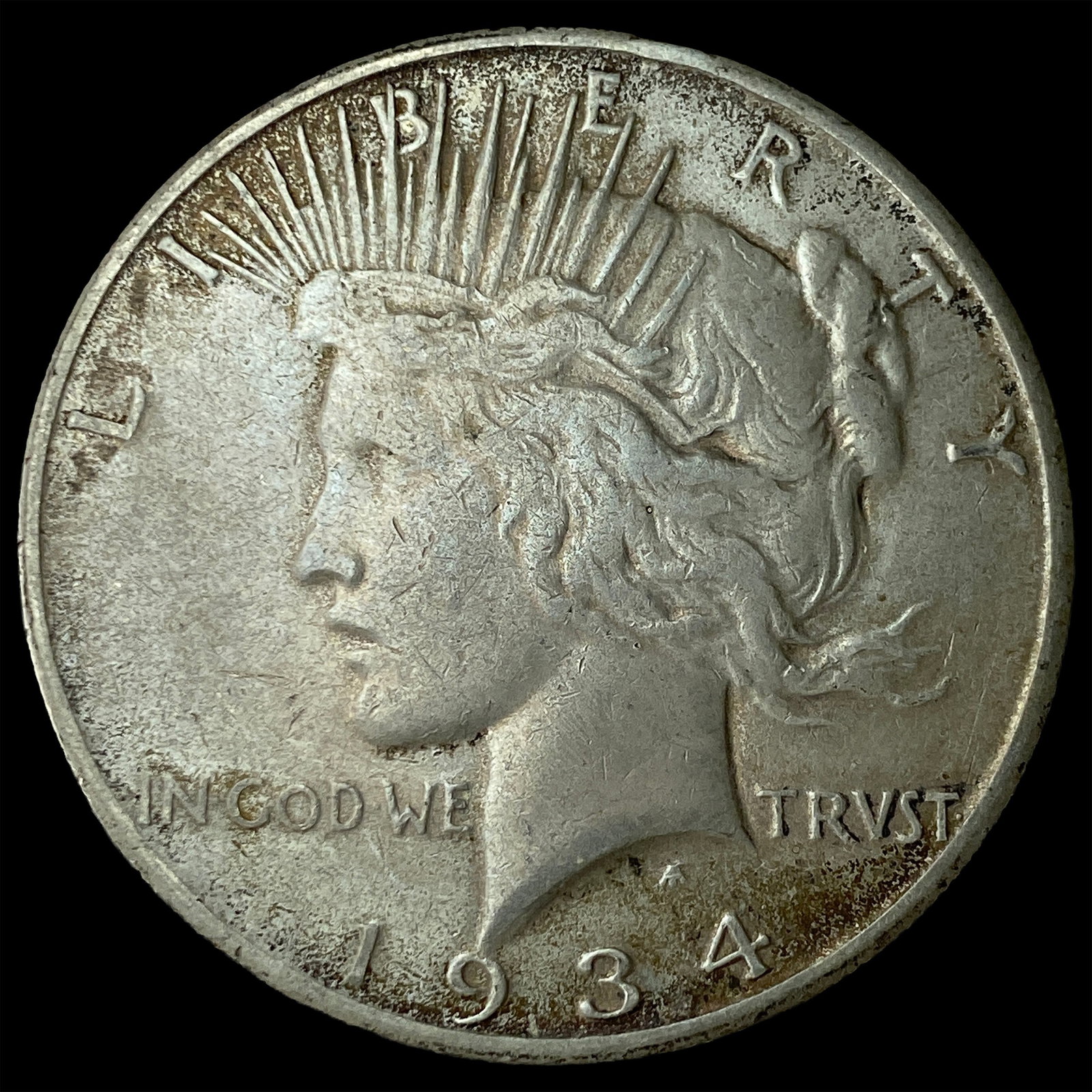 1934-S Silver Peace Dollar NEARLY UNCIRCULATED: 1934-S Silver Peace Dollar NEARLY UNCIRCULATED