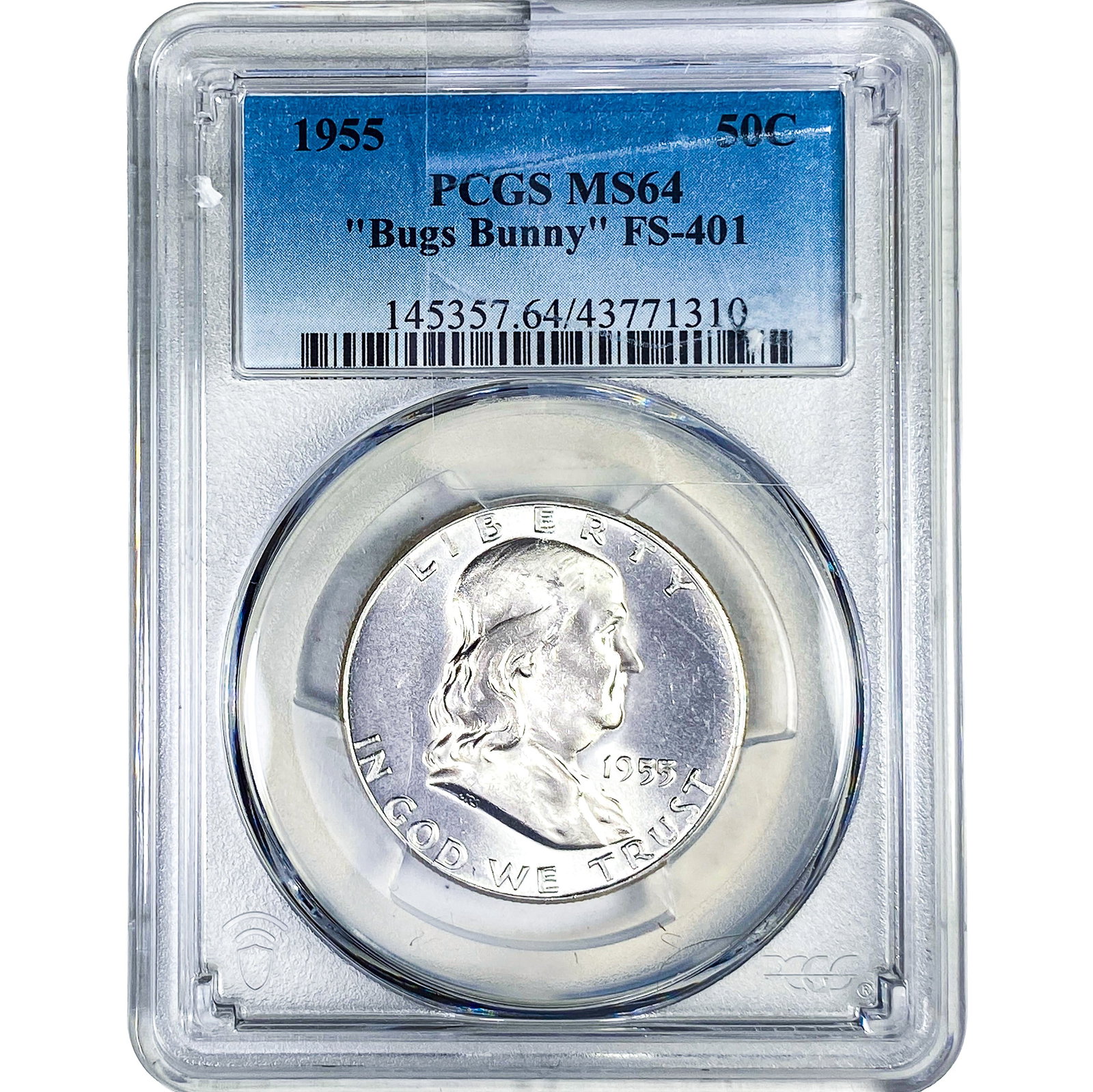 1955 Franklin Half Dollar PCGS MS64 "Bugs Bunny" FS-401 (1 of 2)