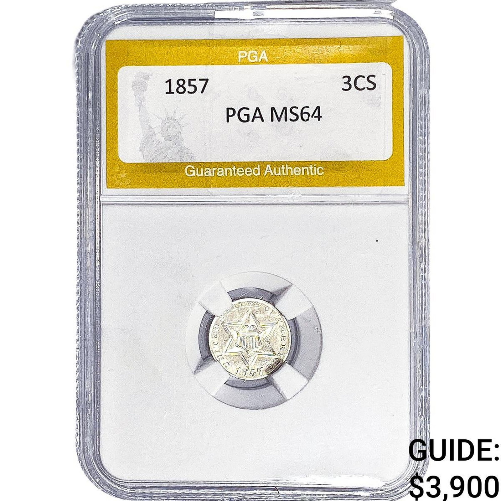 1857 Silver Three Cent PGA MS64 (1 of 2)