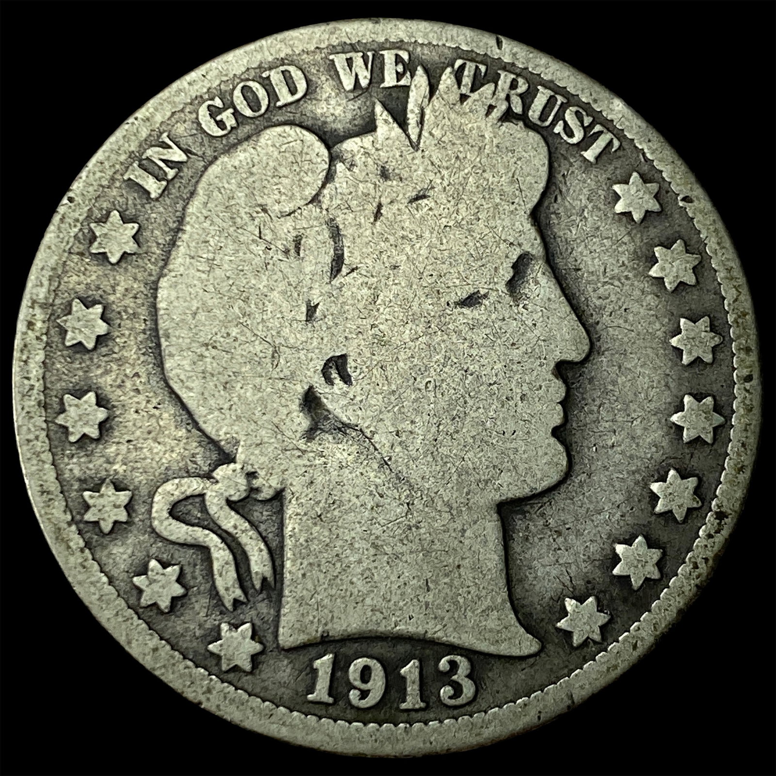 1913 Silver Barber Half Dollar NICELY CIRCULATED (1 of 2)