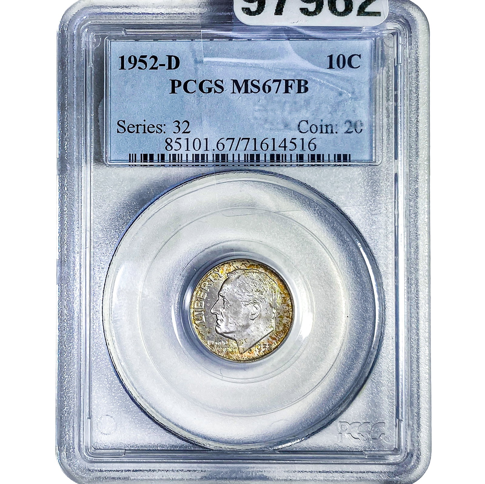 1952-D Roosevelt Dime PCGS MS67 FB (1 of 2)