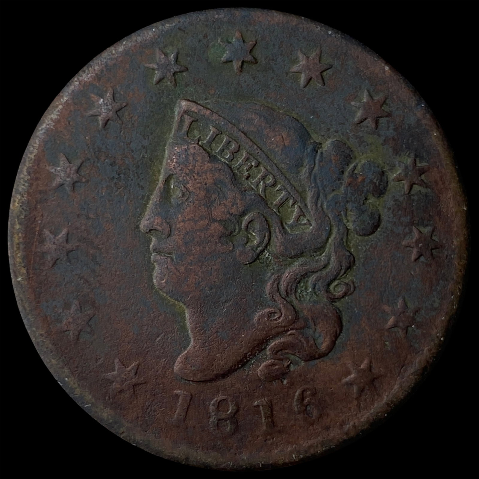 1816 Coronet Head Large Cent NICELY CIRCULATED (1 of 2)