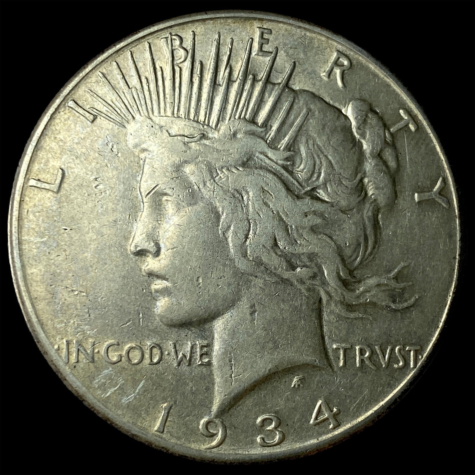 1934-S Silver Peace Dollar CLOSELY UNCIRCULATED: 1934-S Silver Peace Dollar CLOSELY UNCIRCULATED