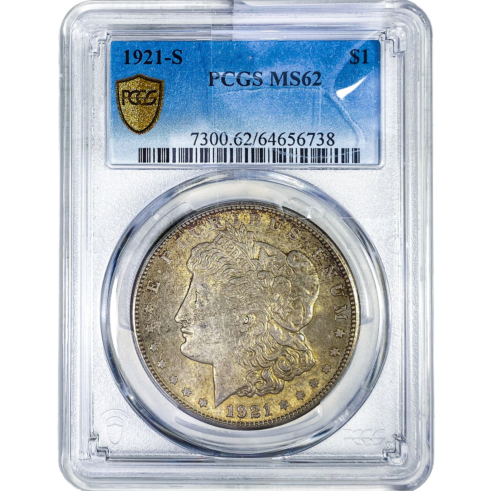 1921-S Morgan Silver Dollar PCGS MS62: 1921-S Morgan Silver Dollar PCGS MS62
