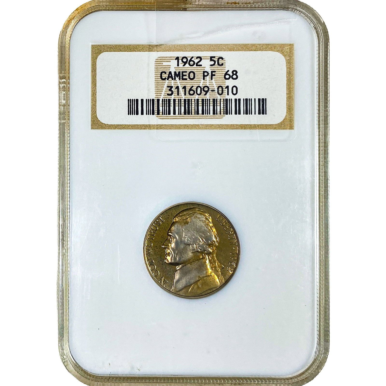 1962 Jefferson Nickel NGC PF68 CAMEO: 1962 Jefferson Nickel NGC PF68 CAMEO
