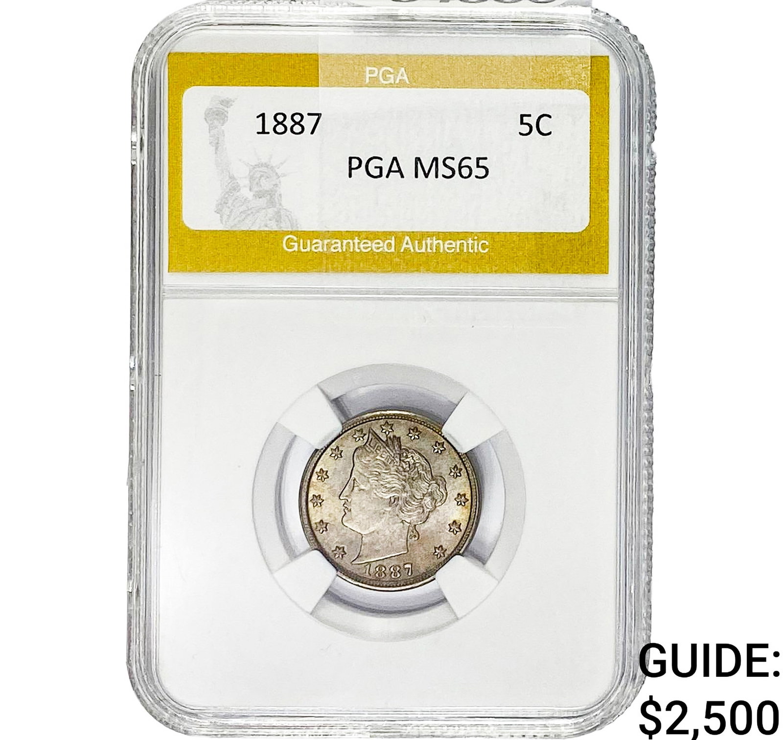 1887 Liberty Victory Nickel PGA MS65: 1887 Liberty Victory Nickel PGA MS65