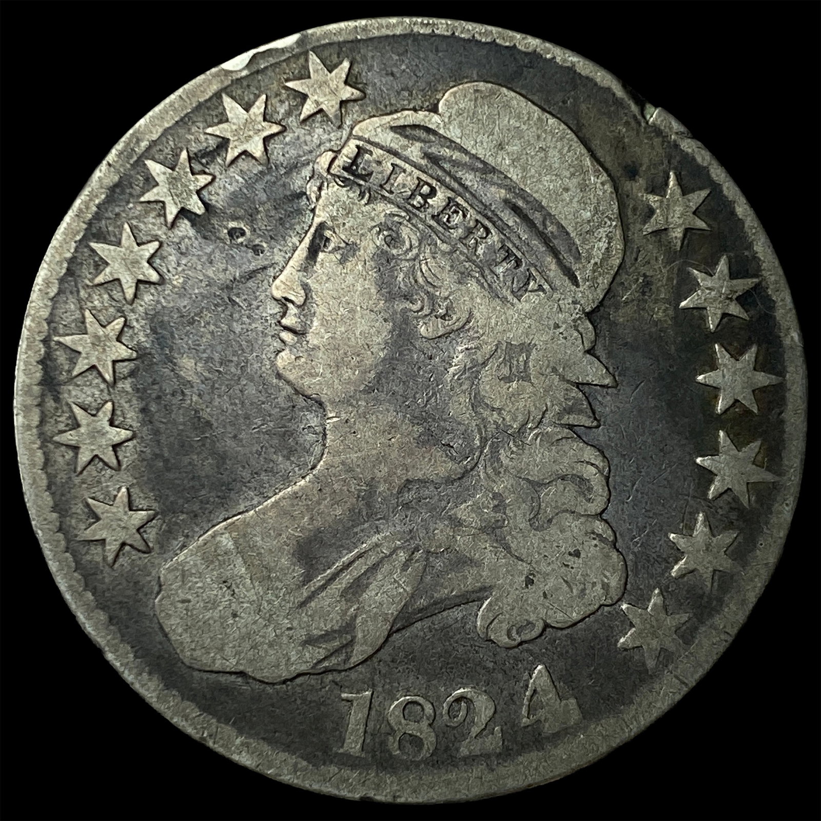 1824 Capped Bust Half Dollar NICELY CIRCULATED (1 of 2)