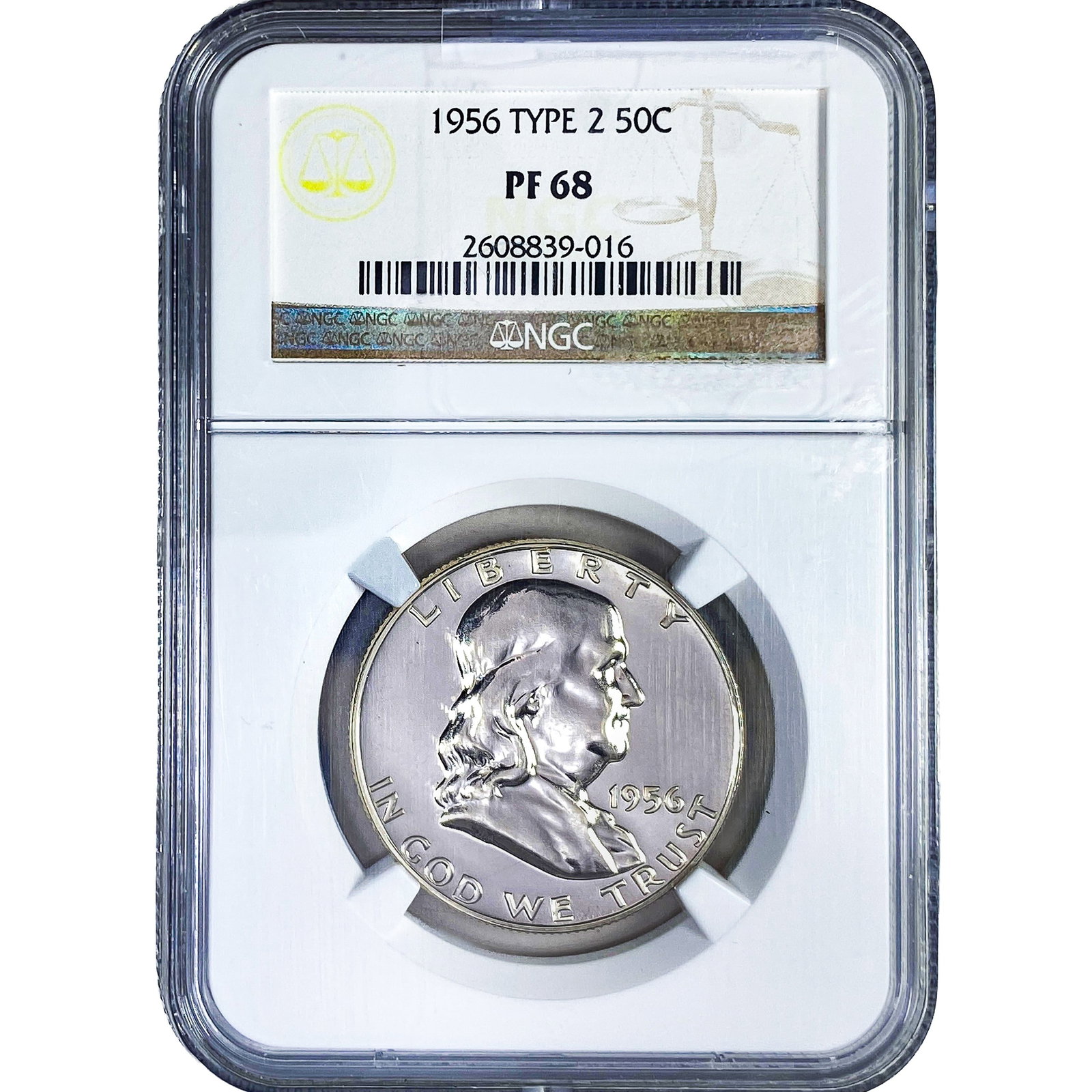 1956 Franklin Half Dollar NGC PF68 Type 2 (1 of 2)