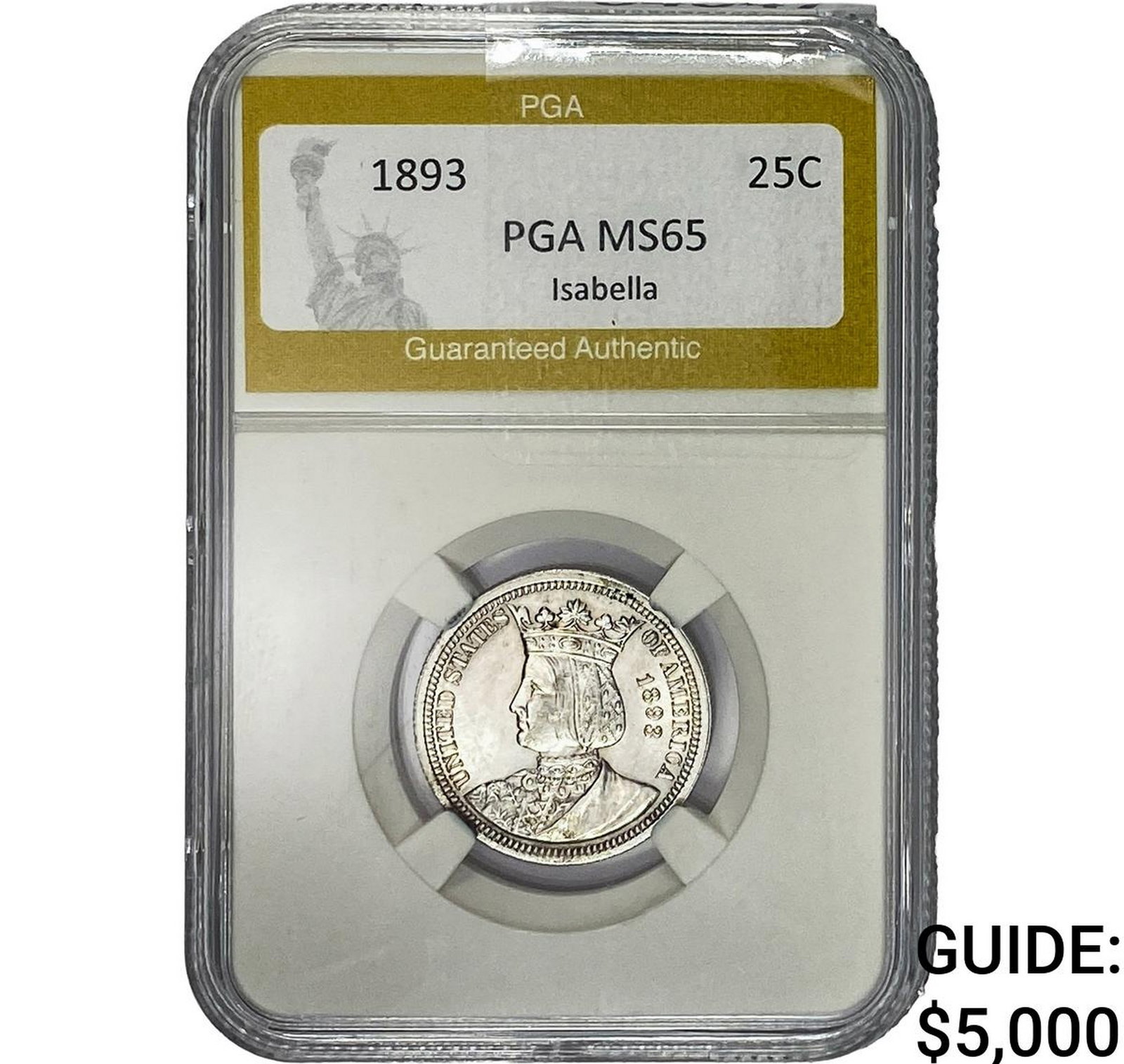 1893 Isabella Silver Quarter PGA MS65 (1 of 2)