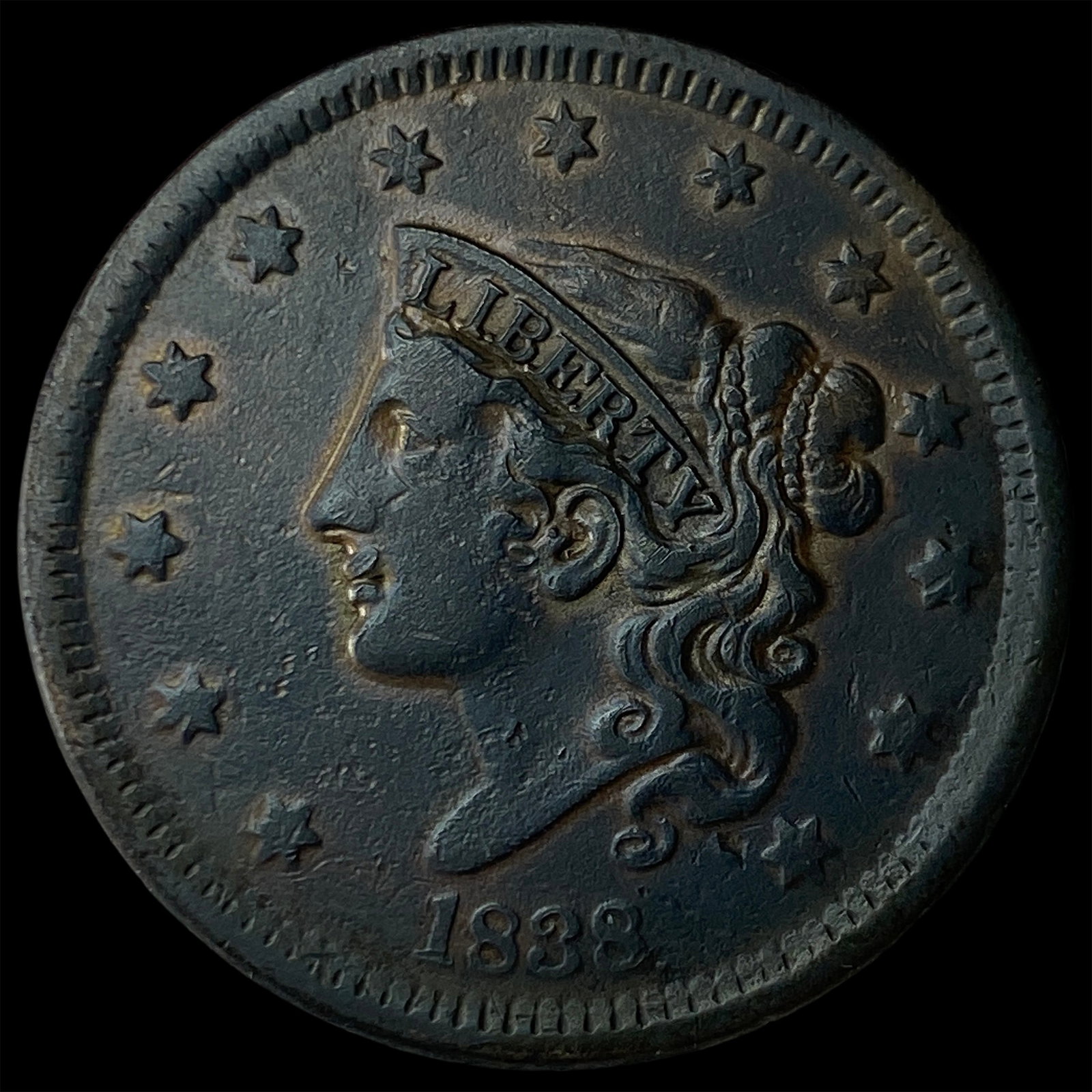 1838 Coronet Head Large Cent NEARLY UNCIRCULATED (1 of 2)