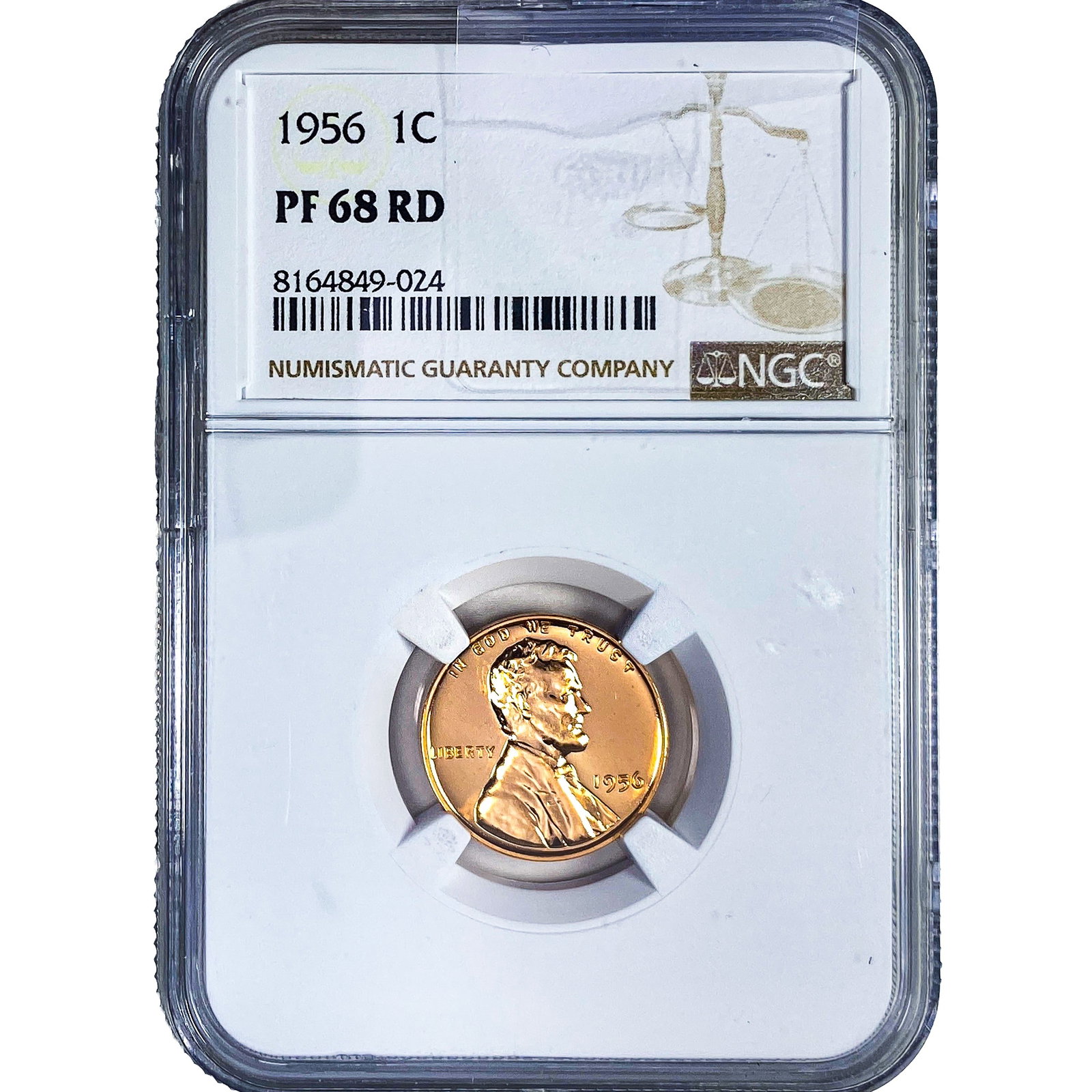 1956 Wheat Cent NGC PF68 RD: 1956 Wheat Cent NGC PF68 RD