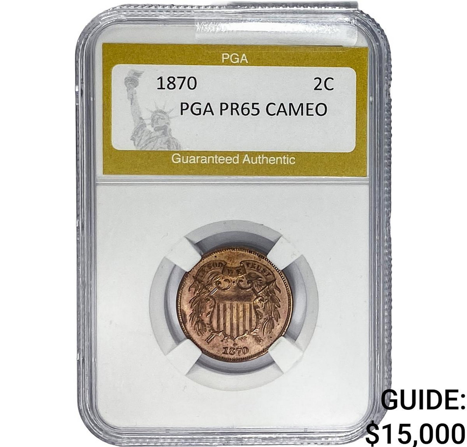 1870 Two Cent Piece PGA PR65 CAMEO (1 of 2)