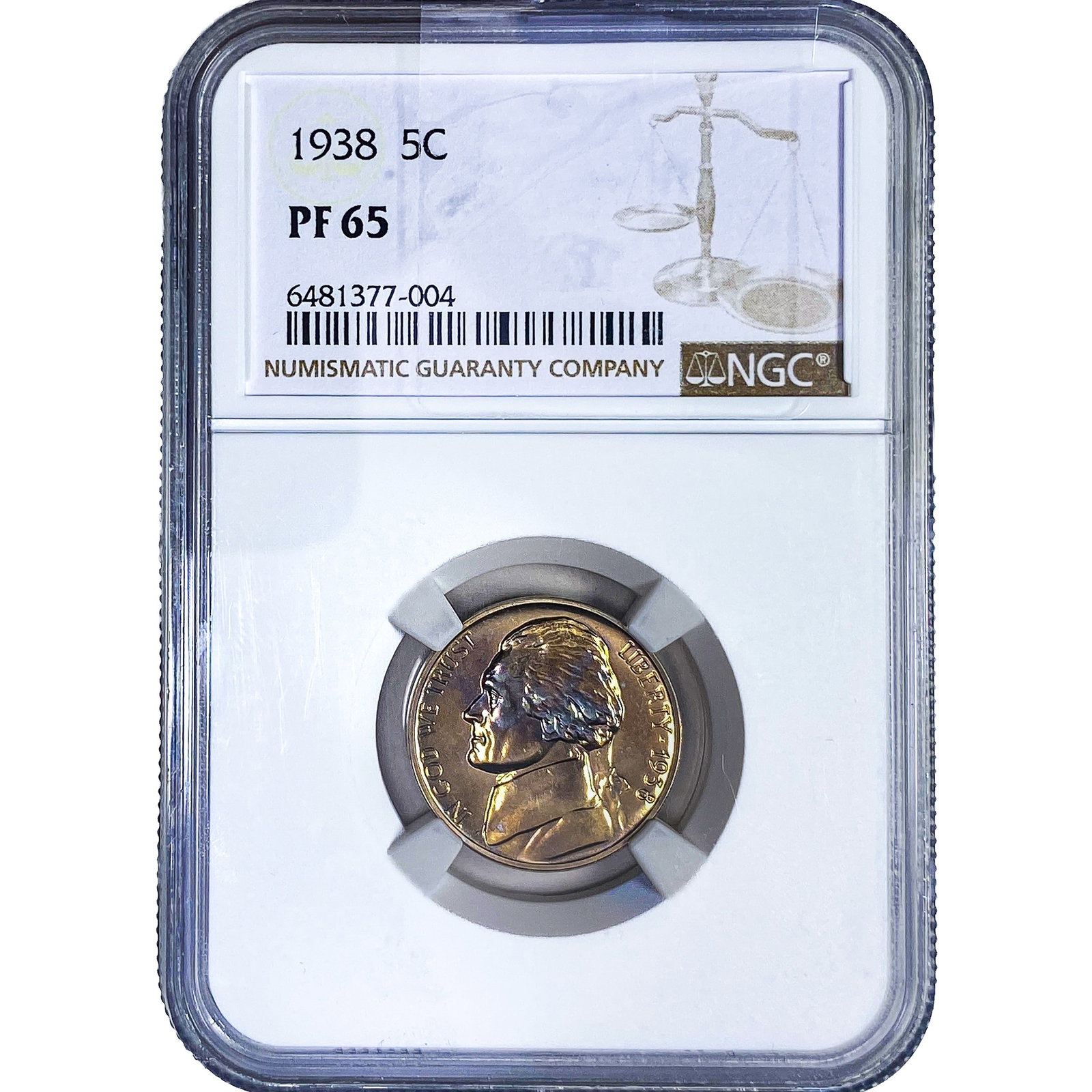 1938 Jefferson Nickel NGC PF65: 1938 Jefferson Nickel NGC PF65