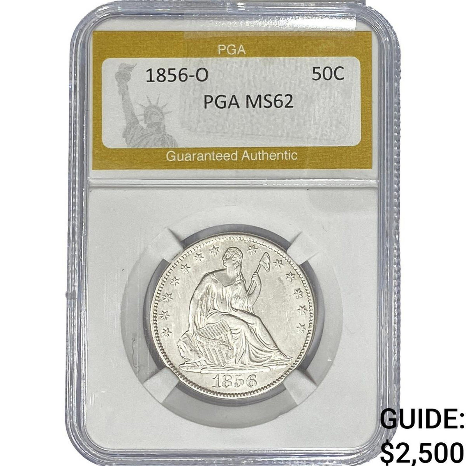 1856-O Seated Liberty Half Dollar PGA MS62 (1 of 2)