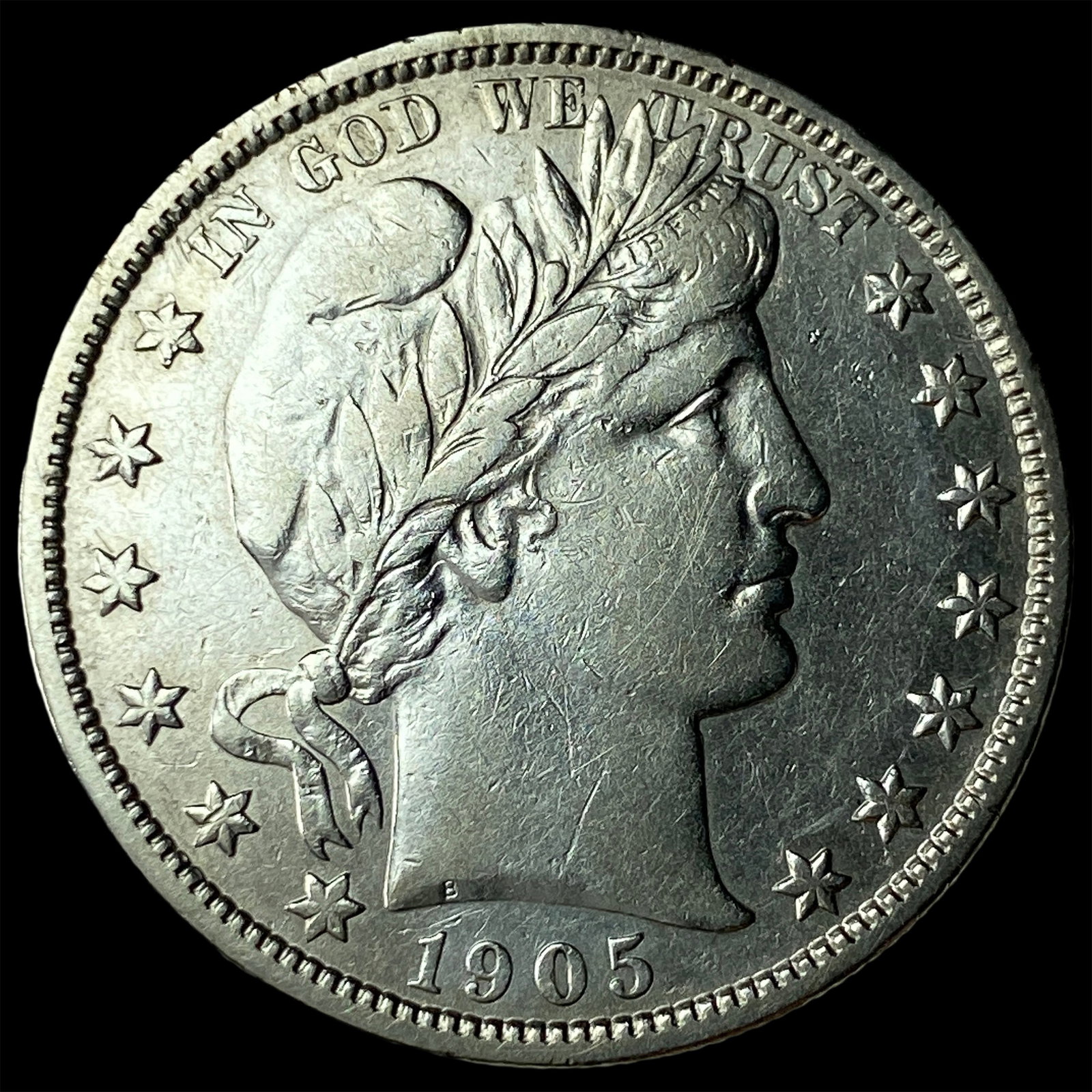 1905-S Silver Barber Half Dollar NEARLY UNCIRCULATED: 1905-S Silver Barber Half Dollar NEARLY UNCIRCULATED