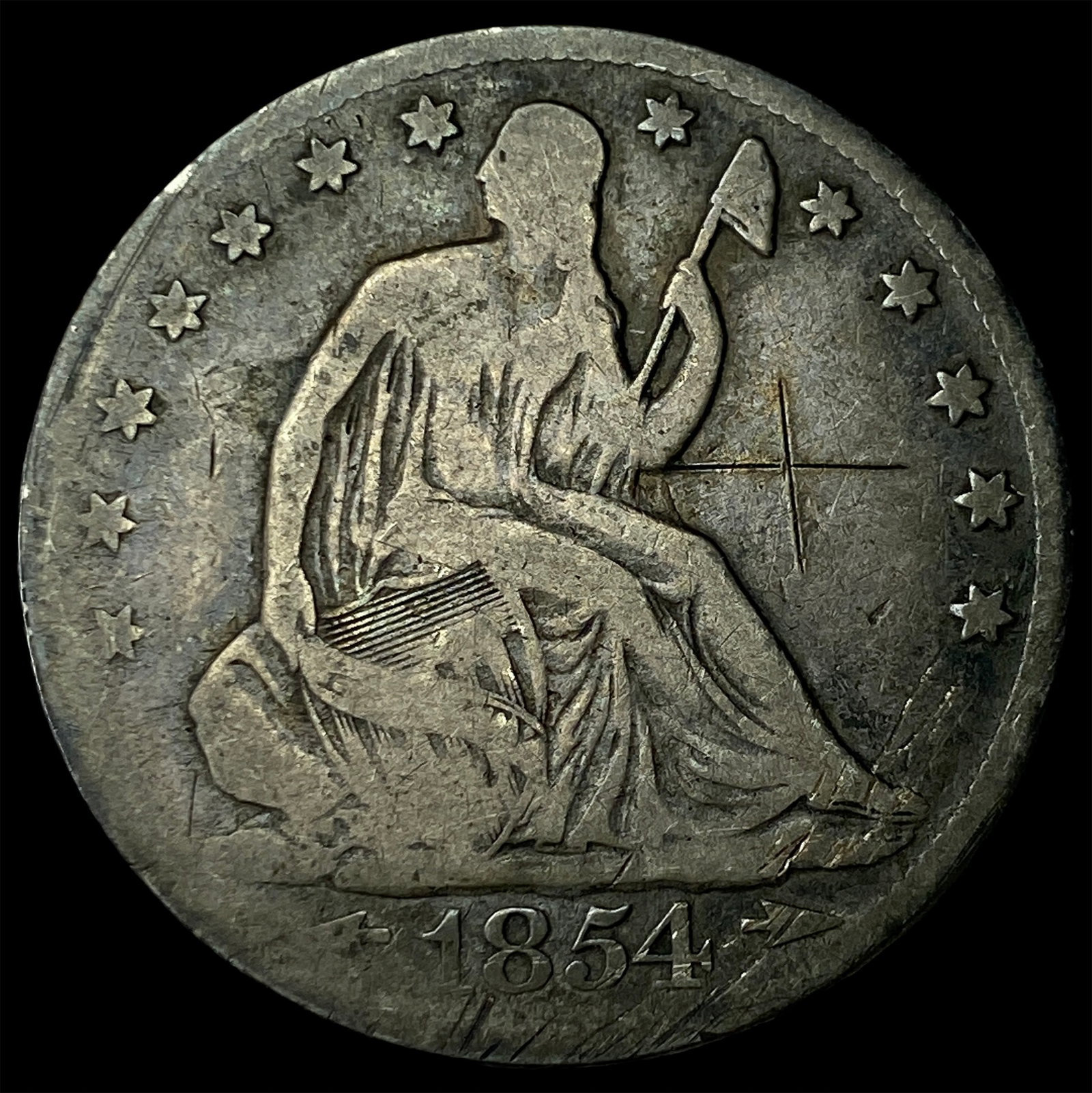 1854-O Arrows Seated Liberty Half Dollar NICELY CIRCULATED: 1854-O Arrows Seated Liberty Half Dollar NICELY CIRCULATED
