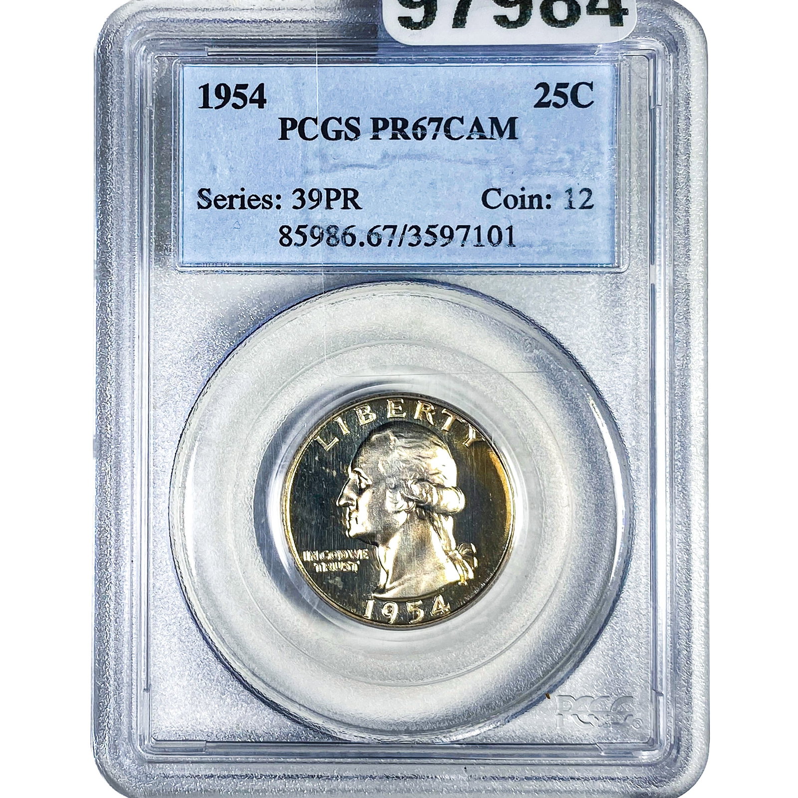 1954 Washington Silver Quarter PCGS PR67 CAM: 1954 Washington Silver Quarter PCGS PR67 CAM