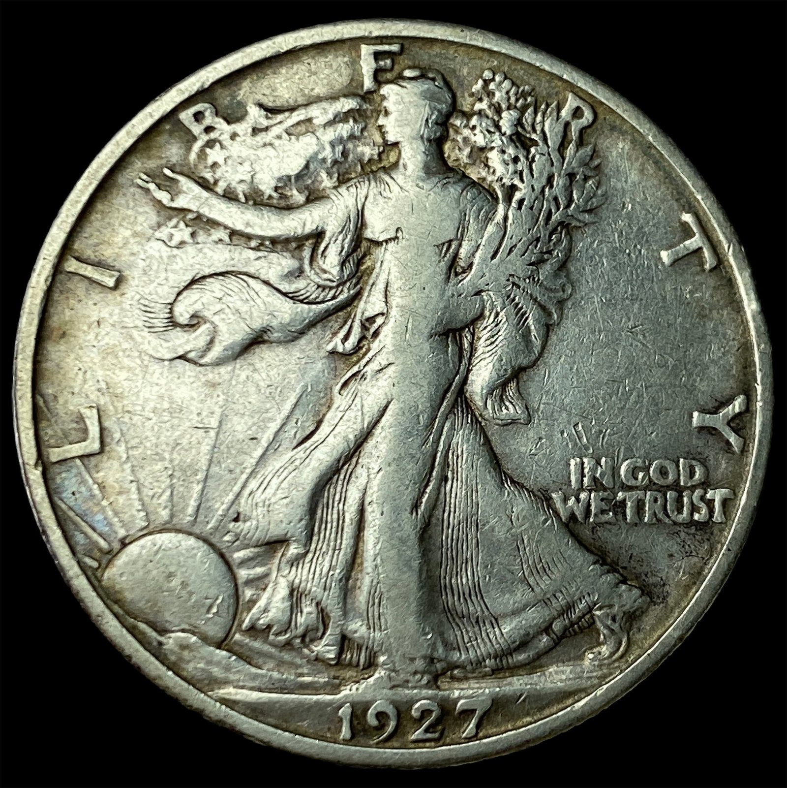 1927-S Silver Walking Liberty Half Dollar NEARLY UNCIRCULATED: 1927-S Silver Walking Liberty Half Dollar NEARLY UNCIRCULATED