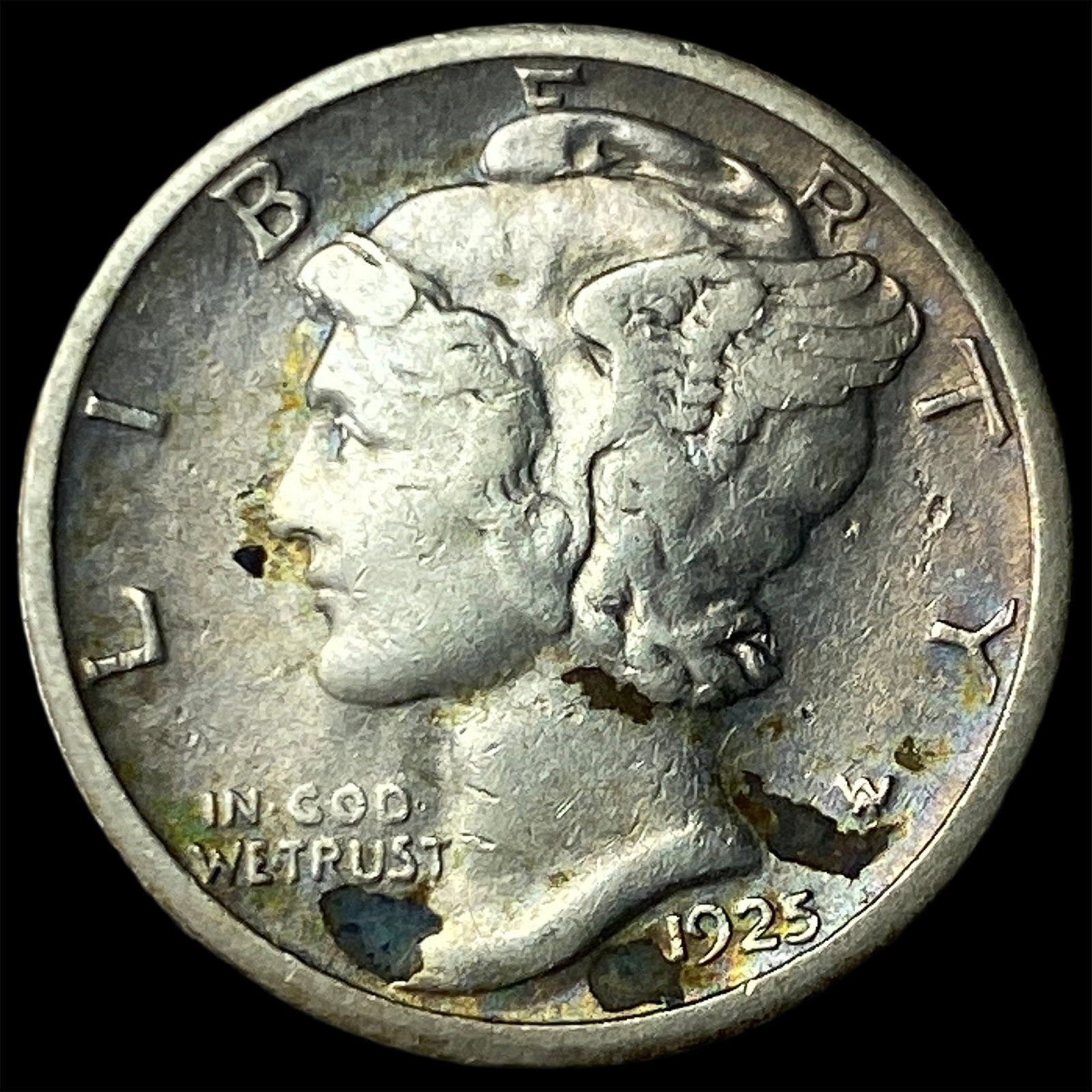 1925-S Silver Mercury Dime CLOSELY UNCIRCULATED (1 of 2)