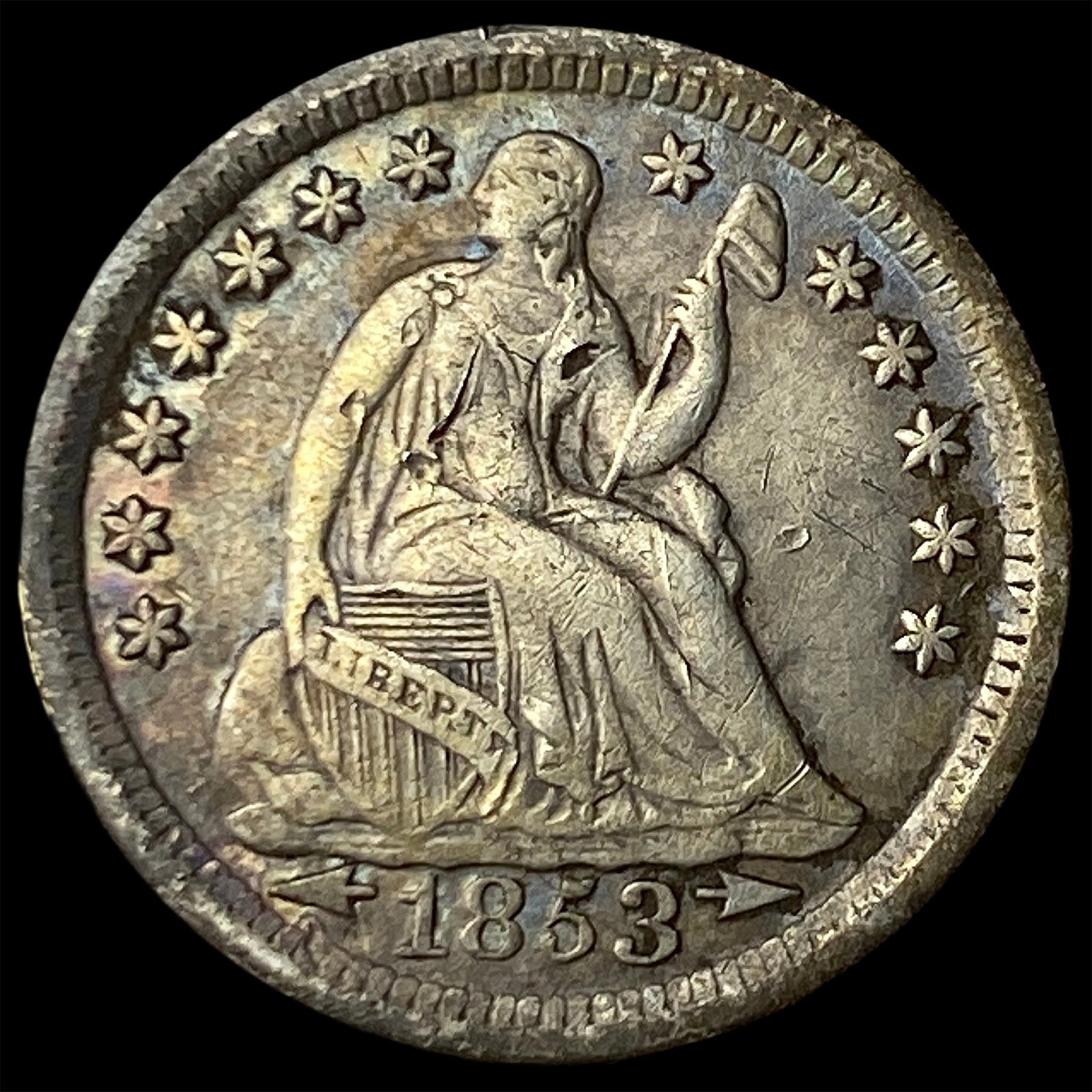 1853-O Seated Liberty Half Dime NEARLY UNCIRCULATED (1 of 2)