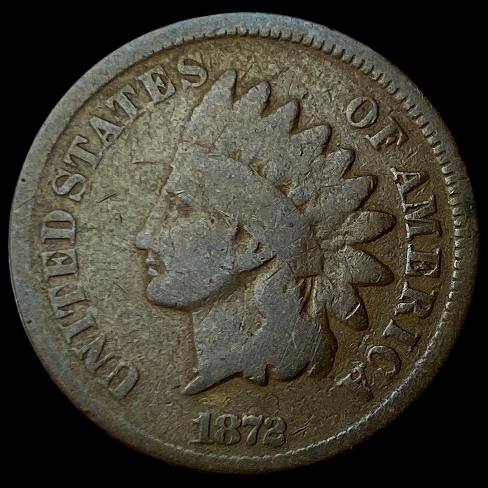 1872 Indian Head Cent NICELY CIRCULATED: 1872 Indian Head Cent NICELY CIRCULATED