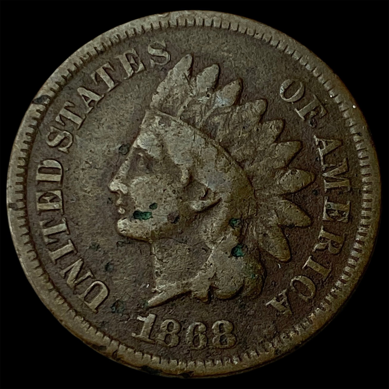 1868 Indian Head Cent NICELY CIRCULATED: 1868 Indian Head Cent NICELY CIRCULATED