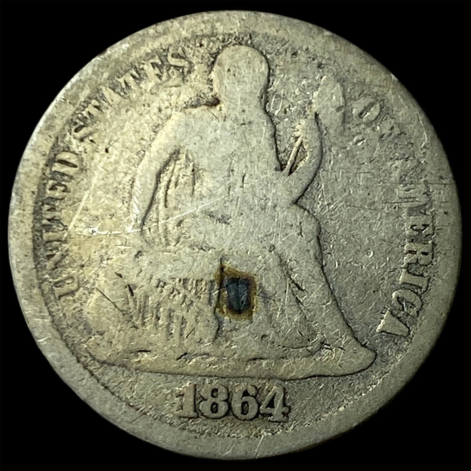 1864-S Seated Liberty Dime NICELY CIRCULATED: 1864-S Seated Liberty Dime NICELY CIRCULATED