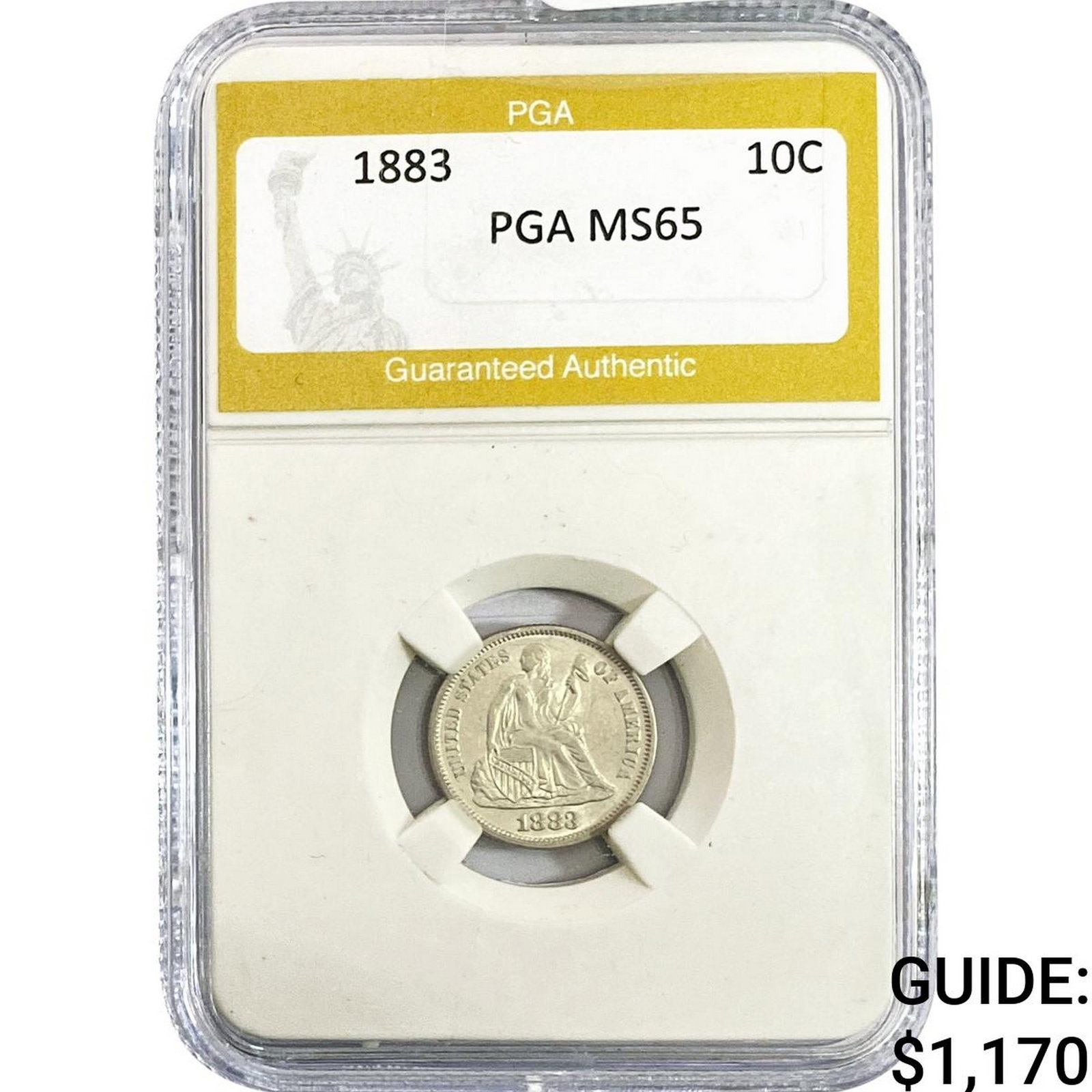 1883 Seated Liberty Dime PGA MS65: 1883 Seated Liberty Dime PGA MS65